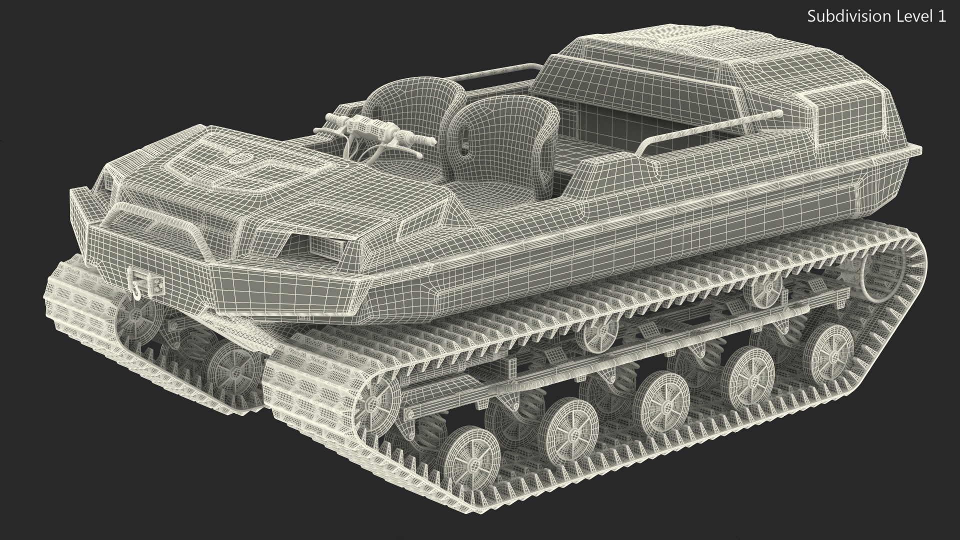 No Roof Tinger ATV Red Rigged 3D model