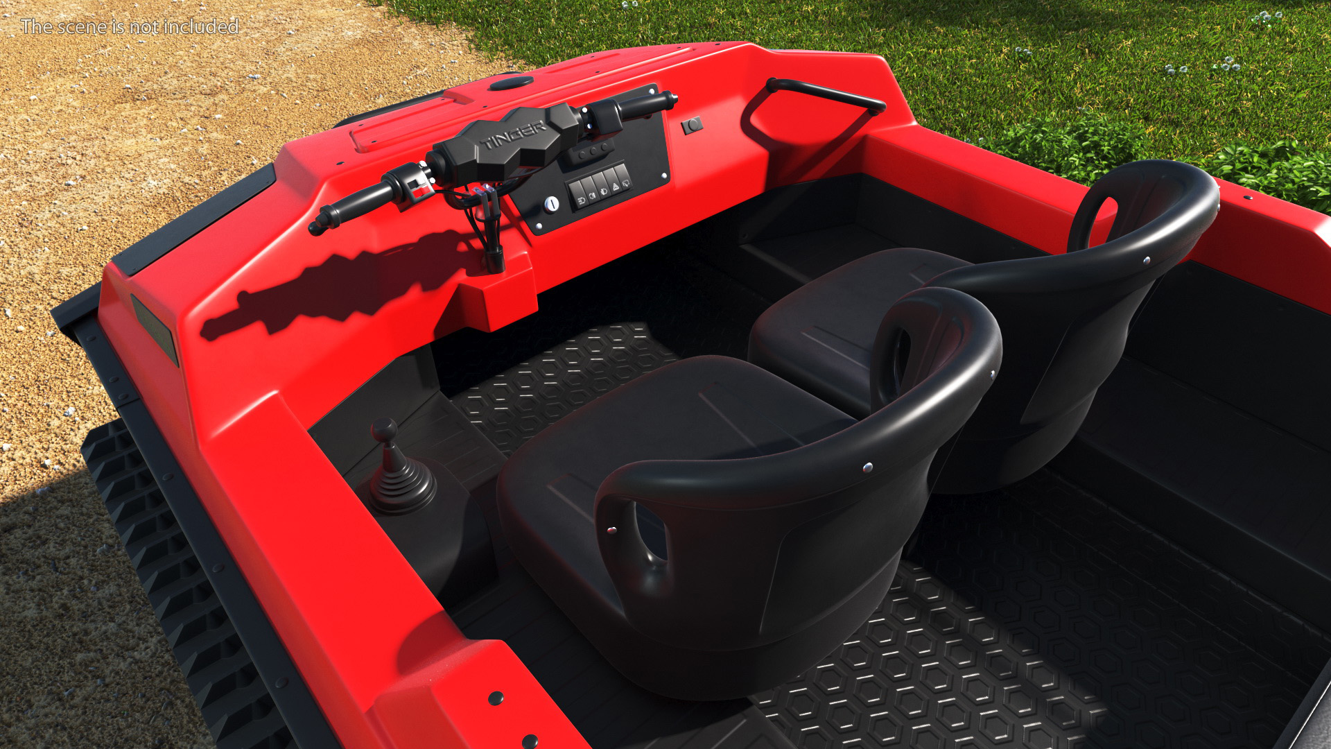 No Roof Tinger ATV Red Rigged 3D model