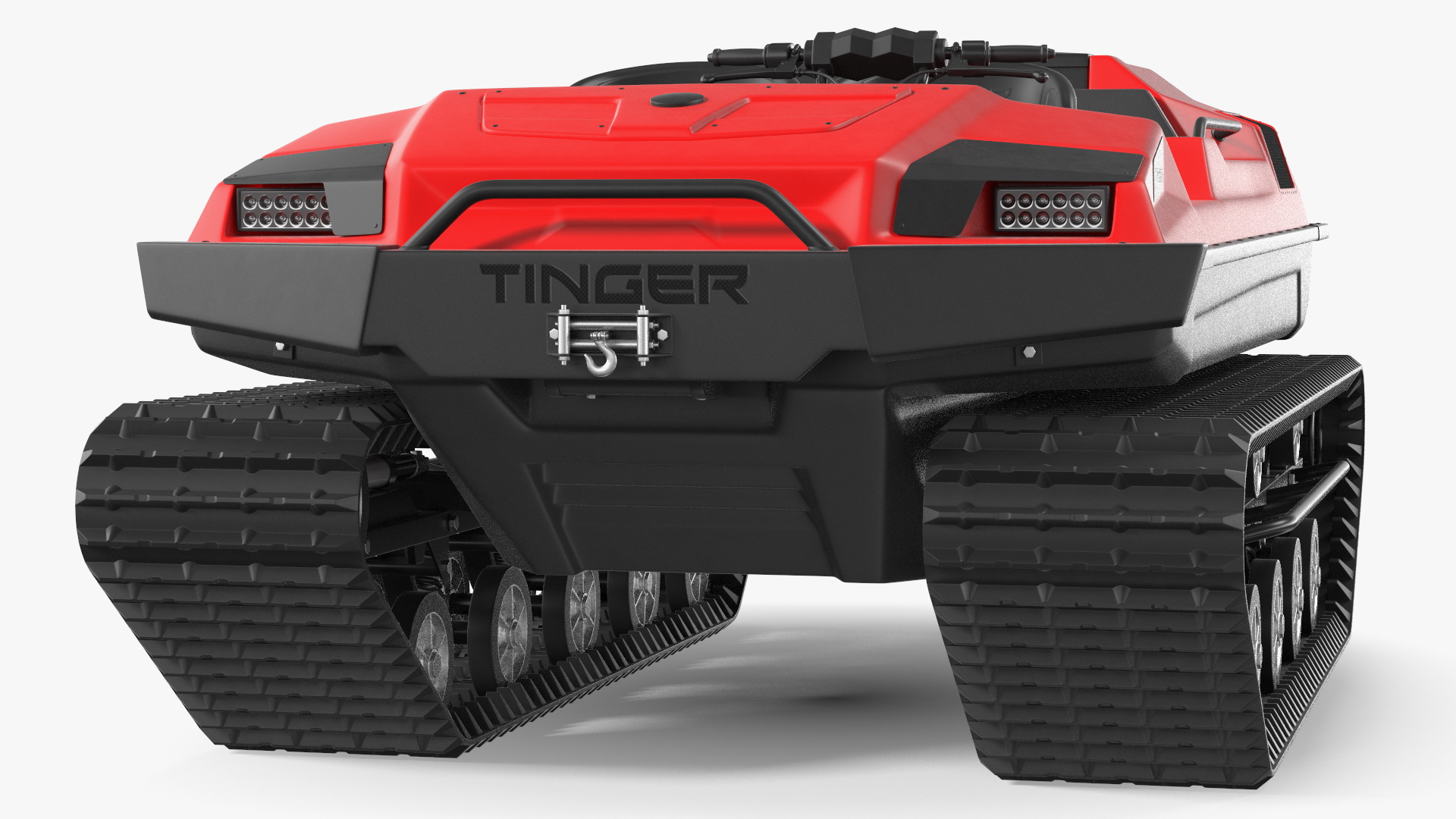 No Roof Tinger ATV Red Rigged 3D model