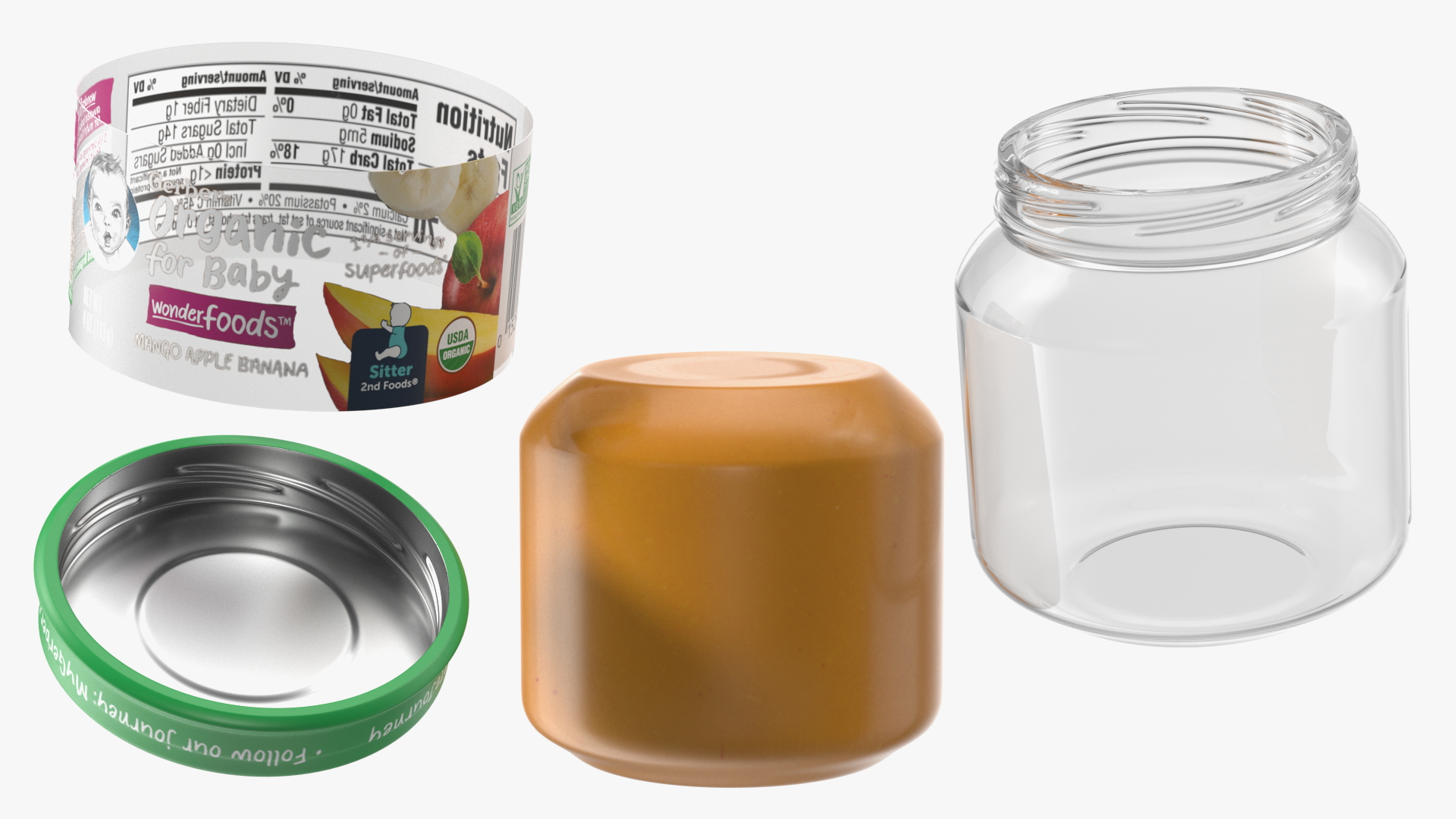 3D Gerber Mango Baby Food Jar 113g