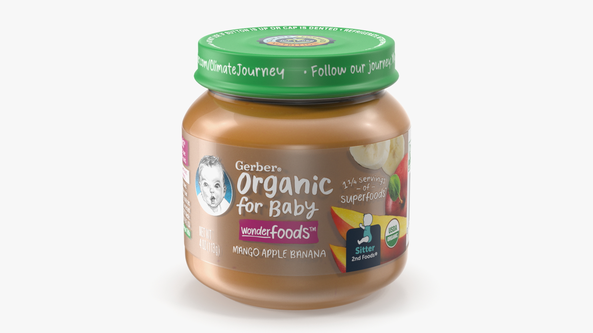 3D Gerber Mango Baby Food Jar 113g