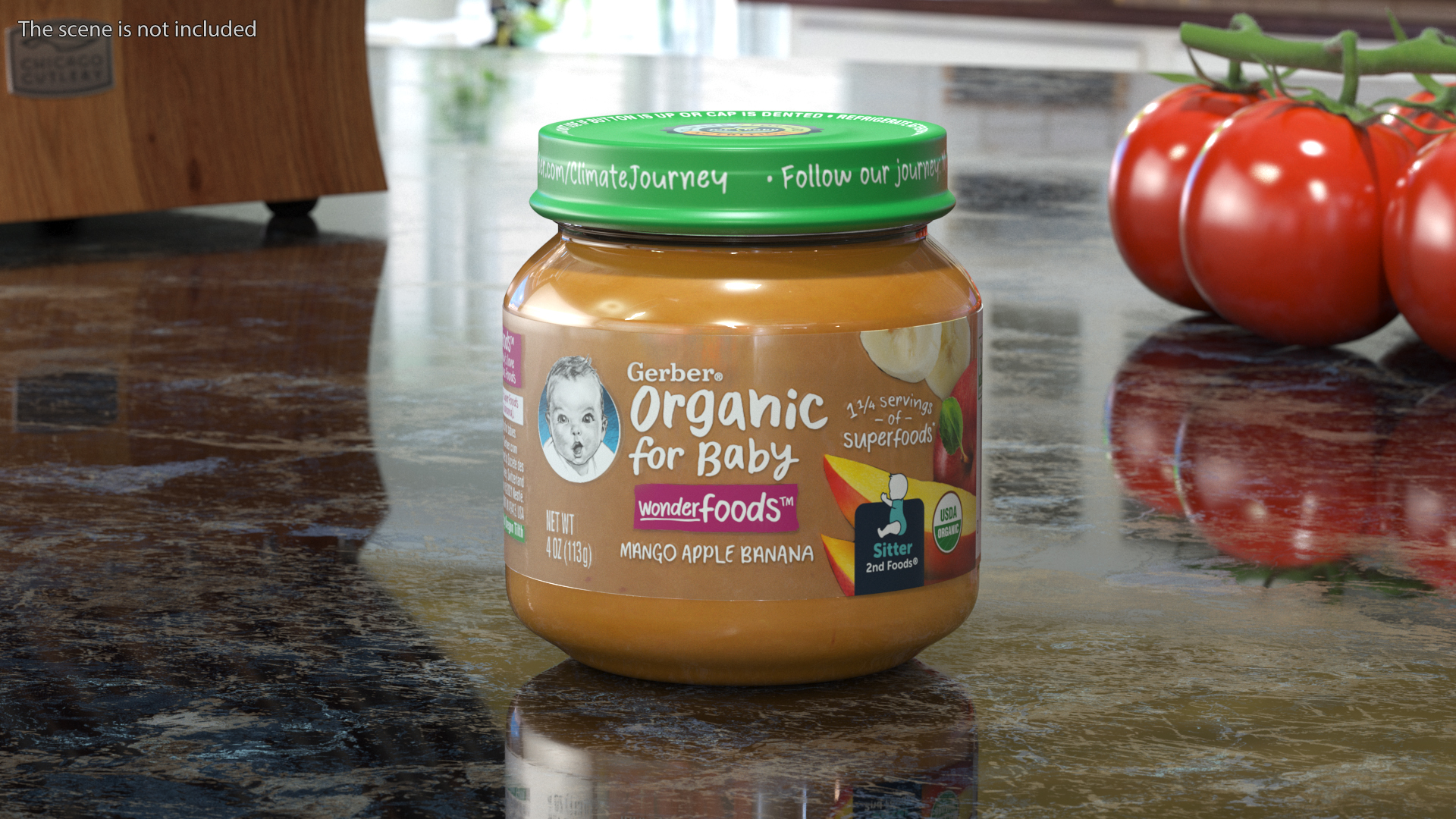 3D Gerber Mango Baby Food Jar 113g