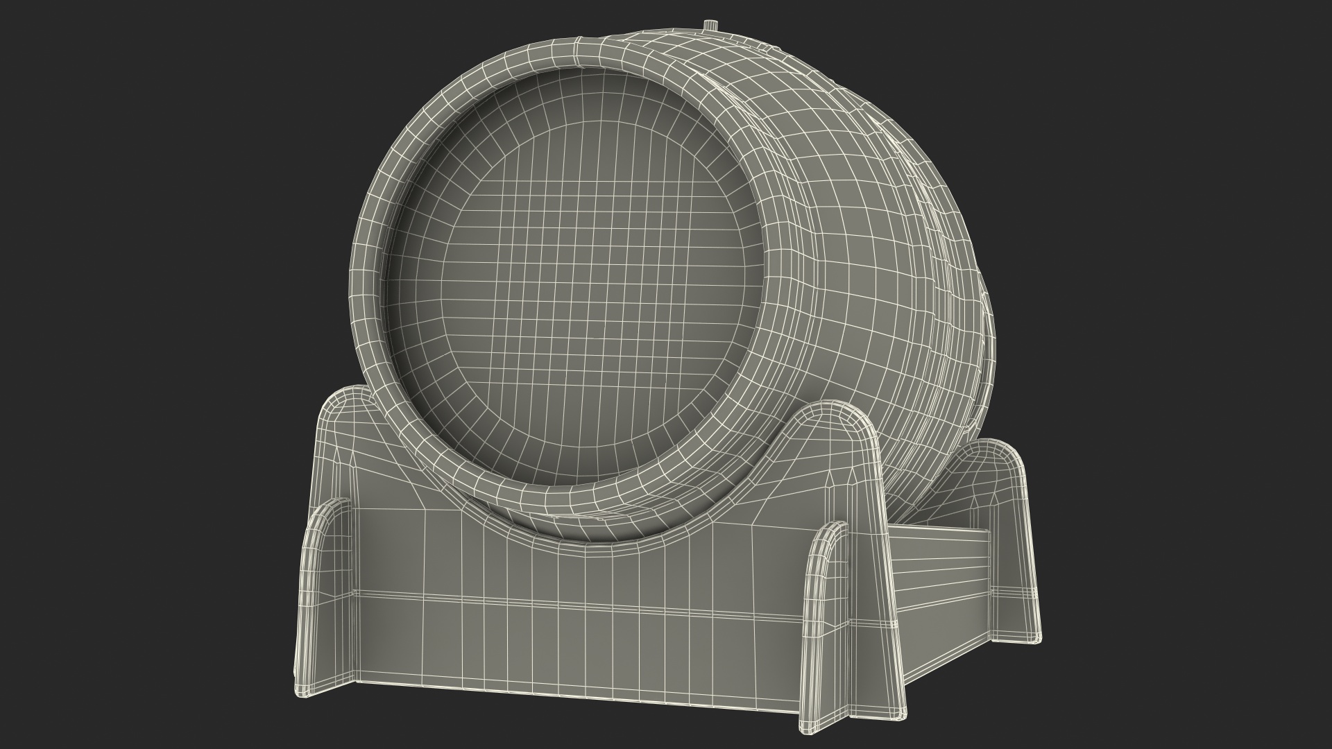 3D Firkin Metal Cask on Wooden Stillage