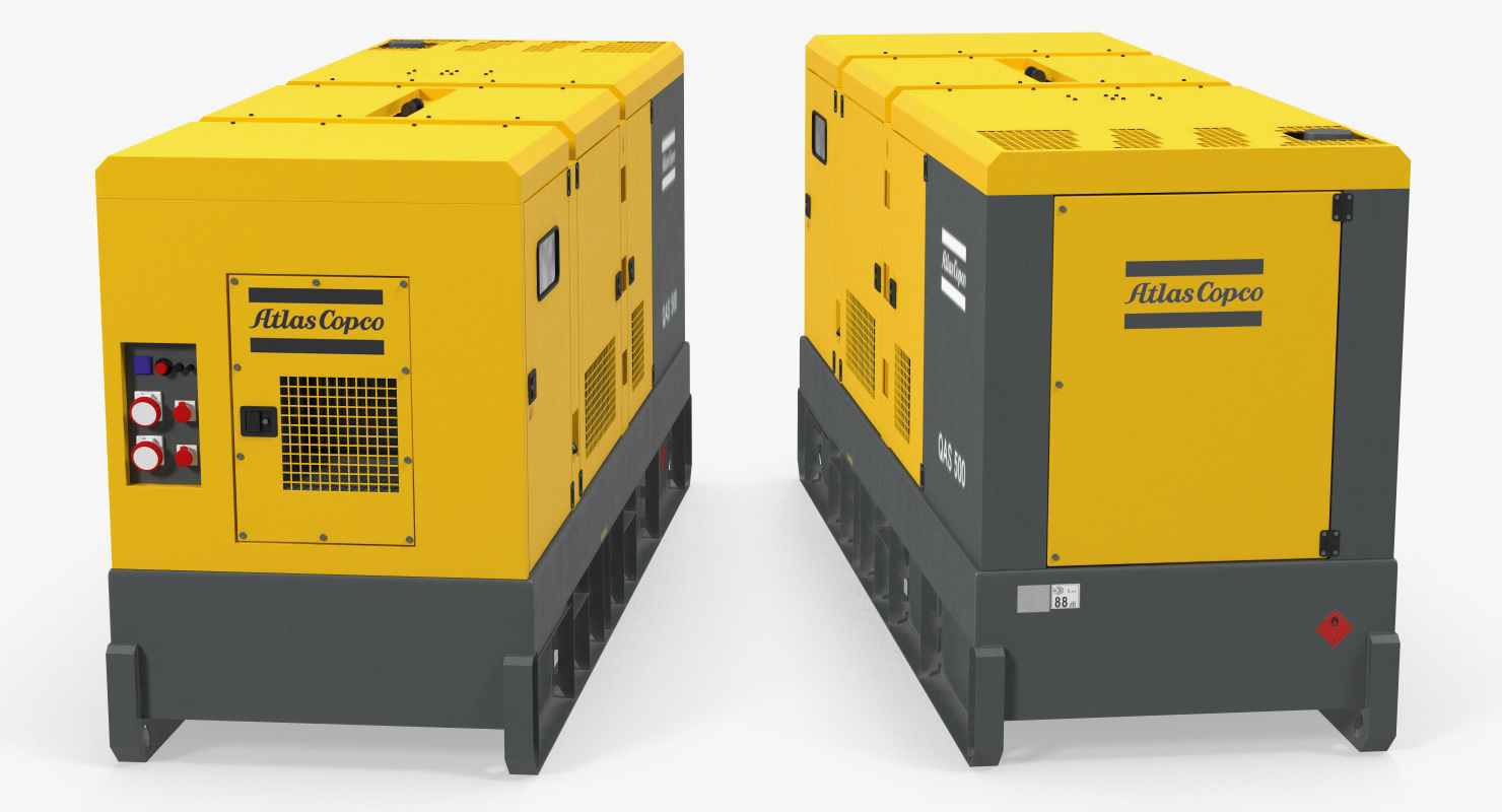 Industrial Diesel Generator Atlas Copco 3D model