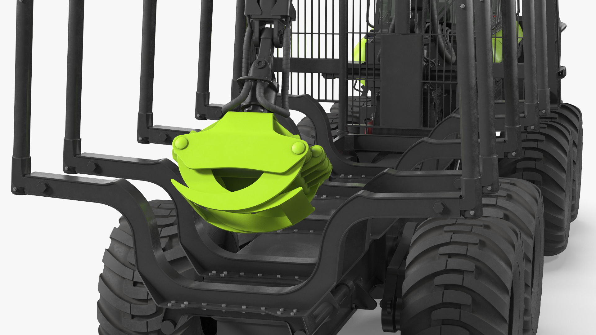 3D Forwarder Forestry Vehicle Rigged model