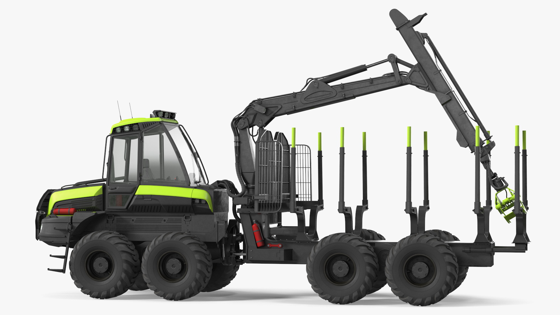 3D Forwarder Forestry Vehicle Rigged model