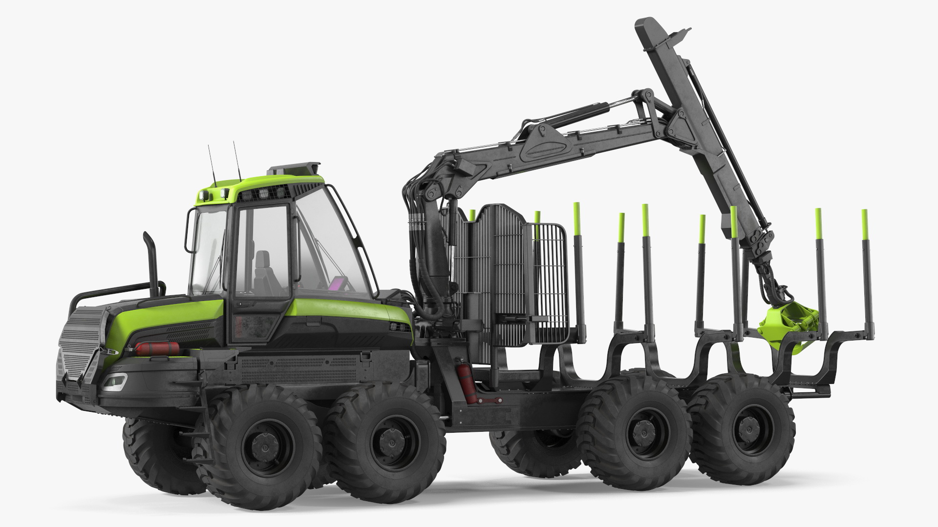 3D Forwarder Forestry Vehicle Rigged model