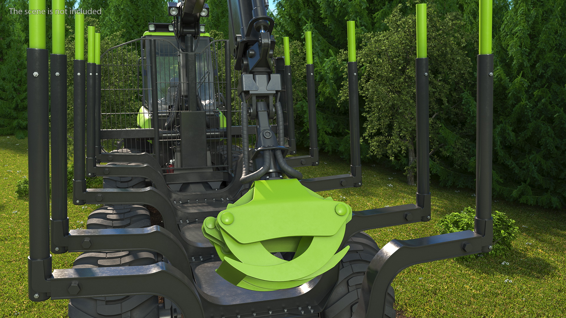 3D Forwarder Forestry Vehicle Rigged model