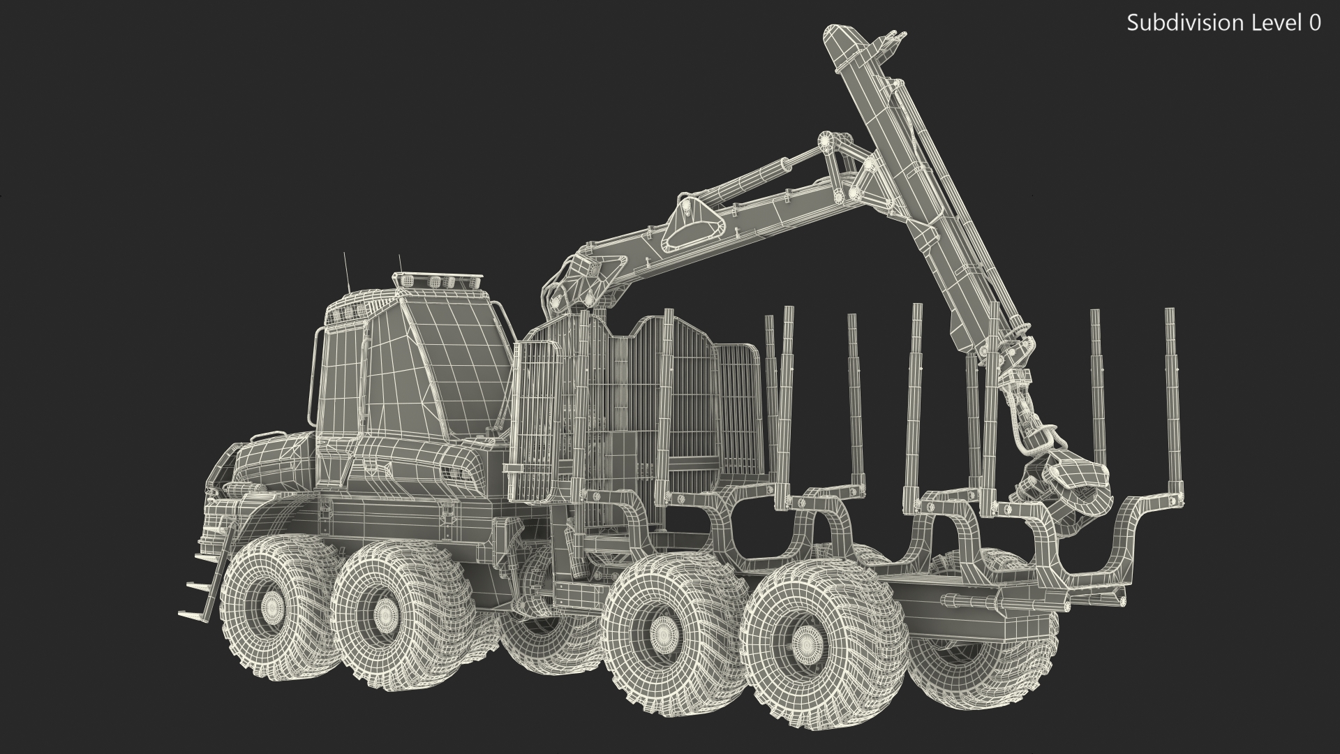 3D Forwarder Forestry Vehicle Rigged model