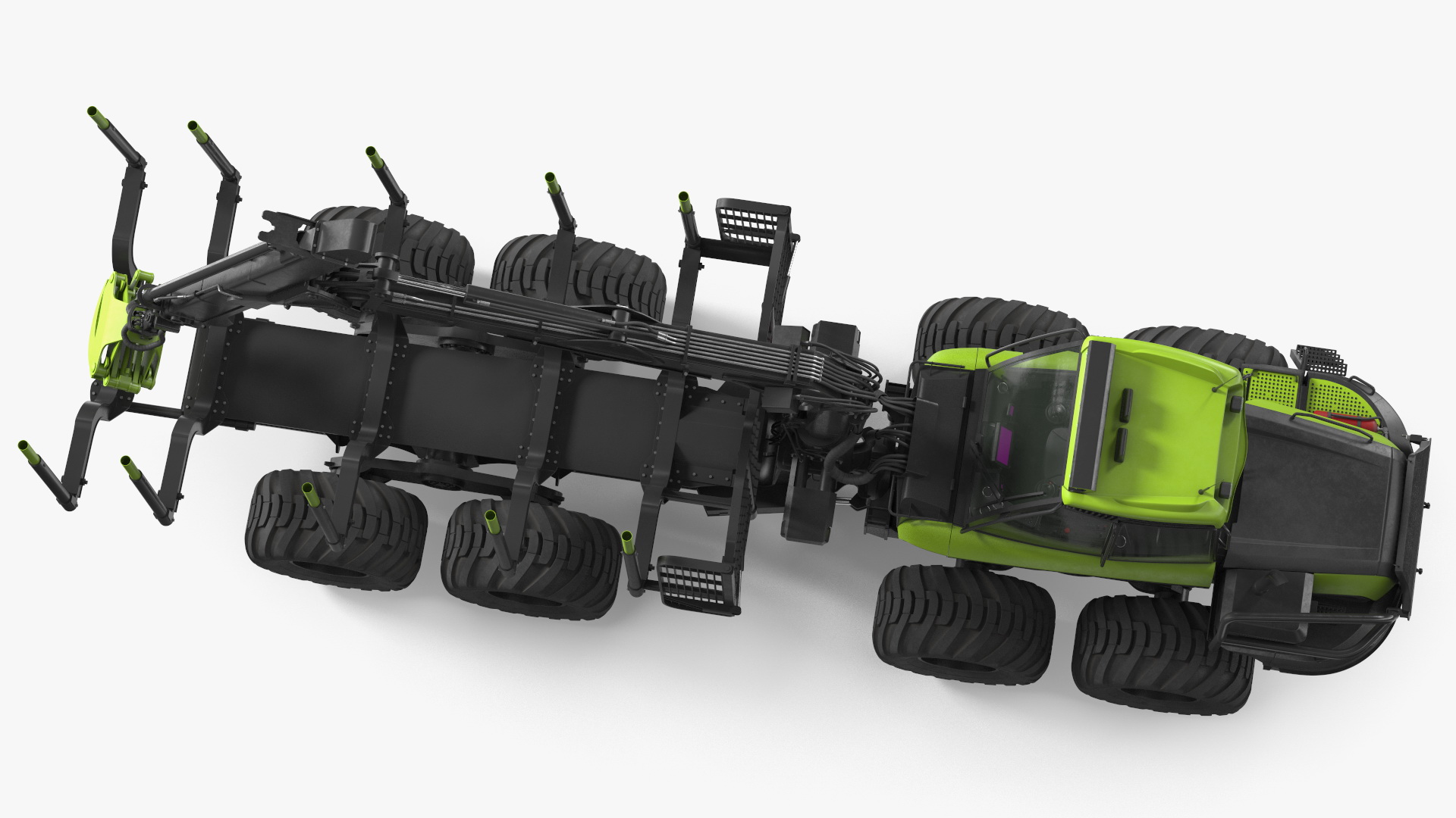 3D Forwarder Forestry Vehicle Rigged model