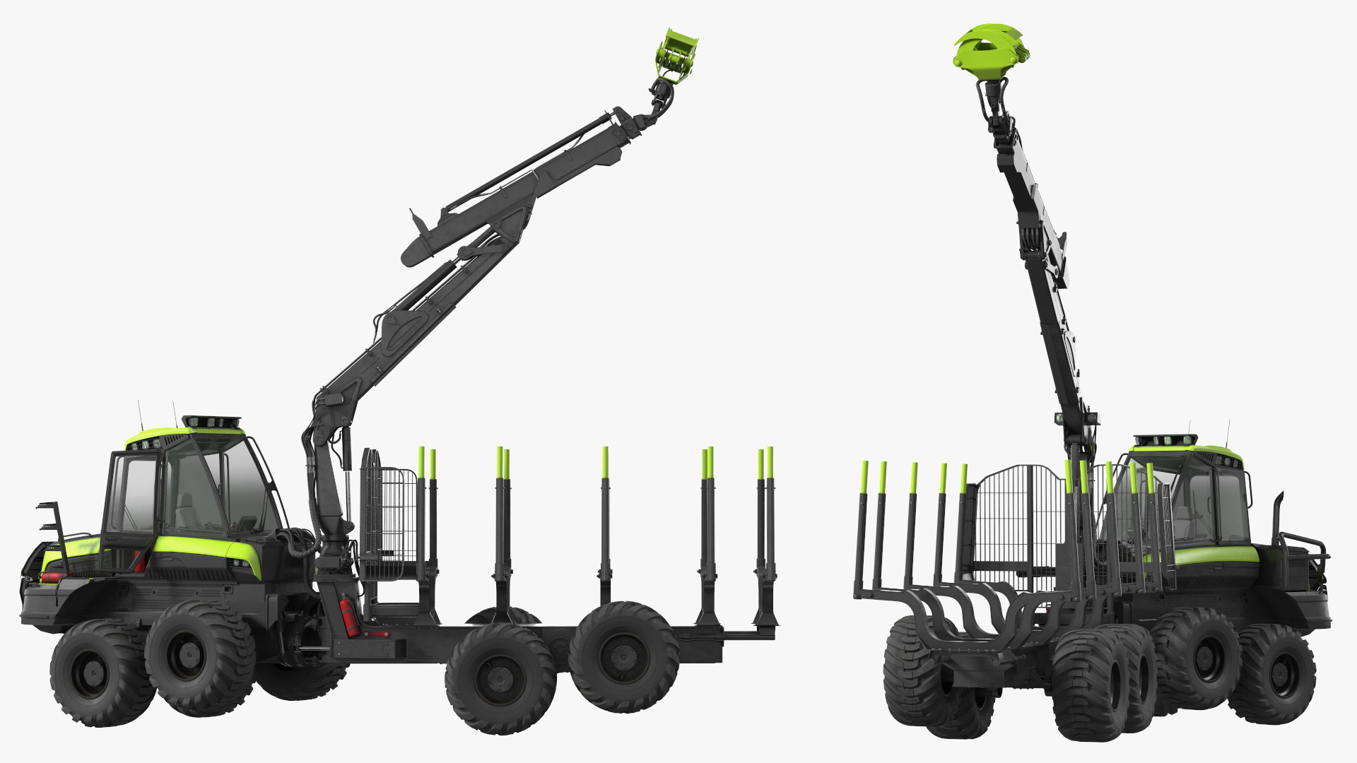 3D Forwarder Forestry Vehicle Rigged model