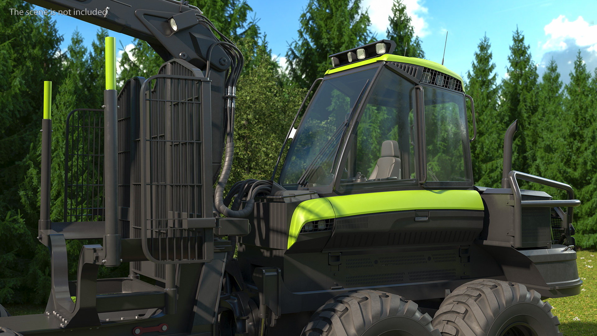 3D Forwarder Forestry Vehicle Rigged model