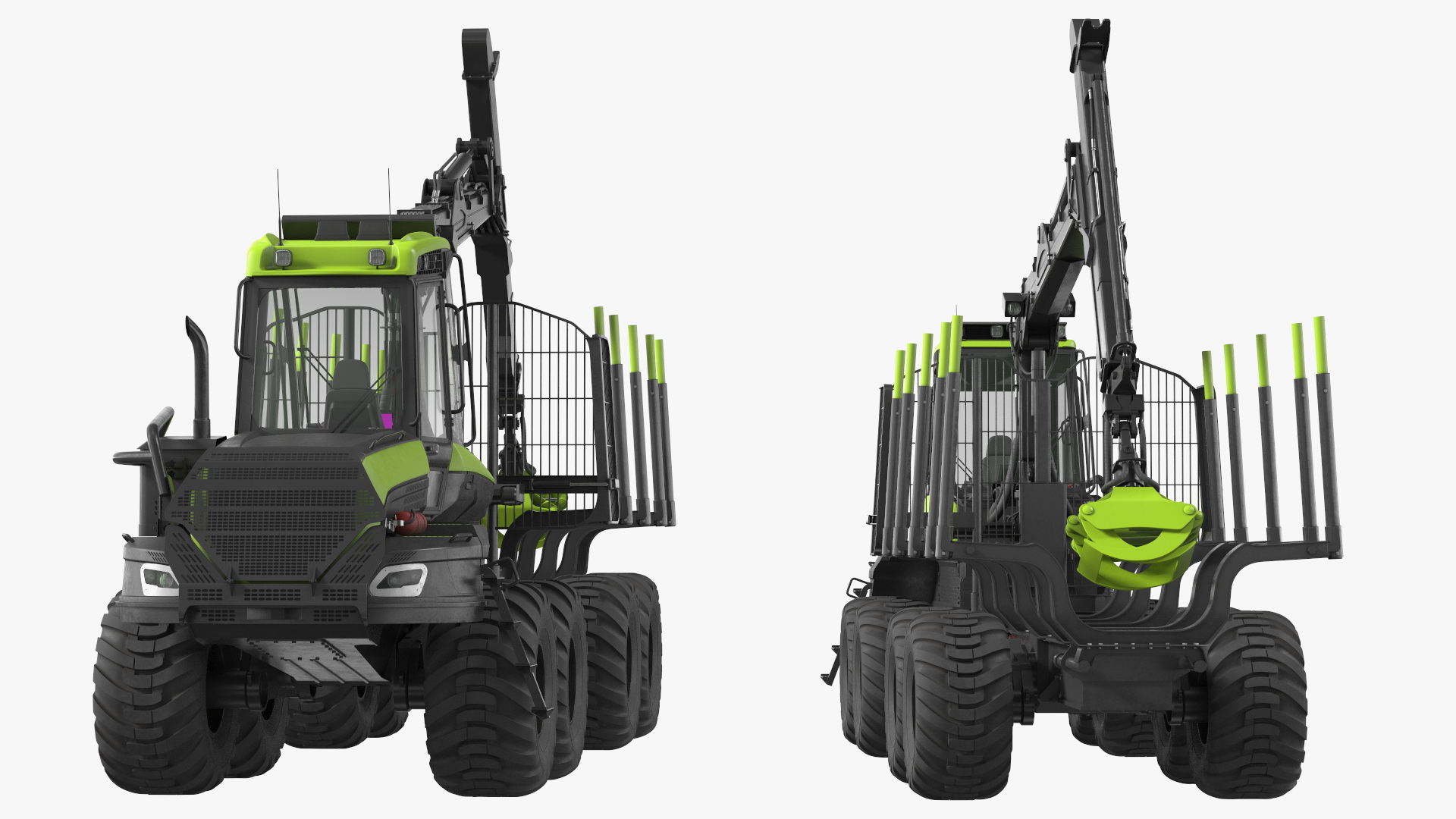 3D Forwarder Forestry Vehicle Rigged model