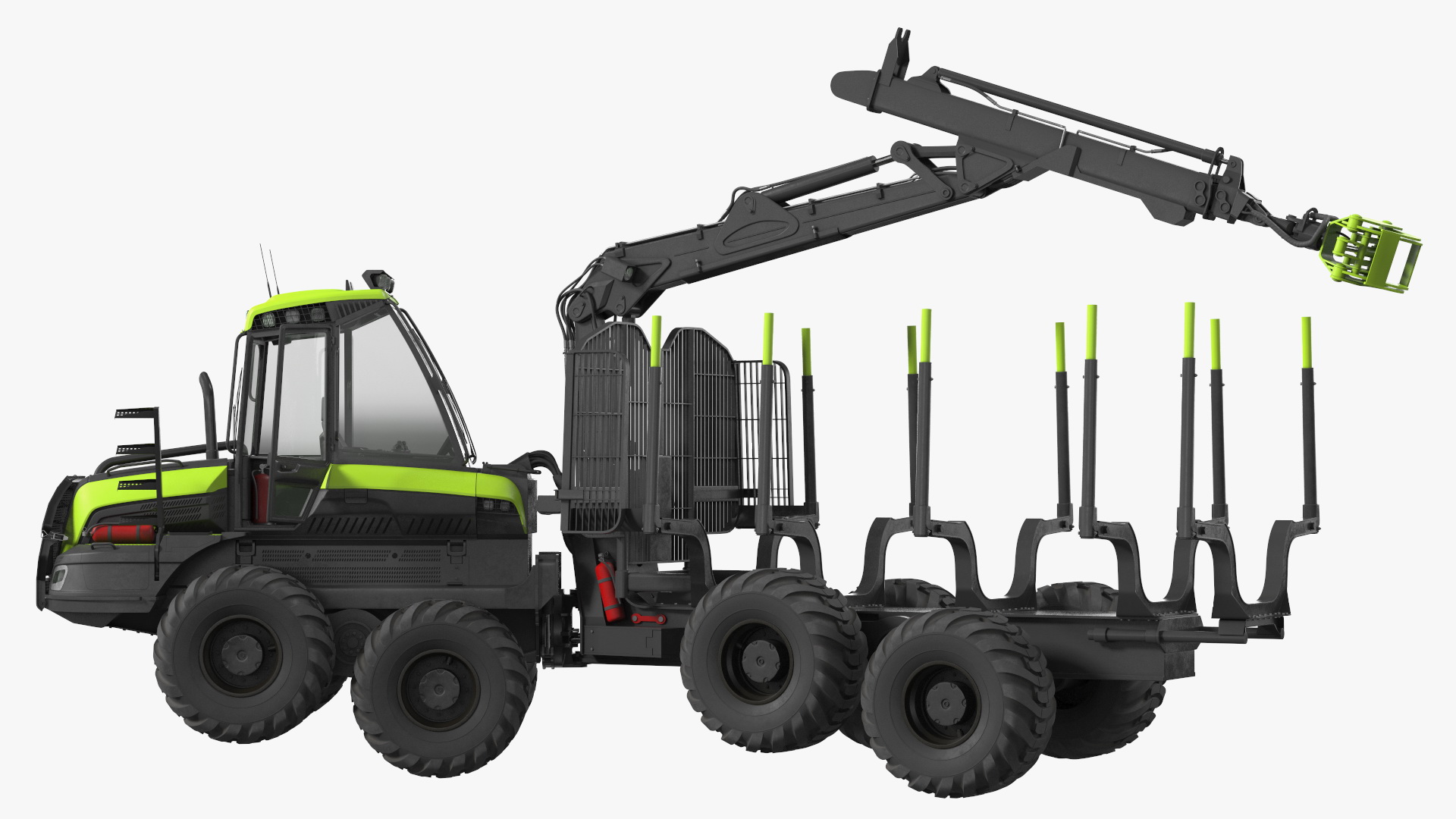 3D Forwarder Forestry Vehicle Rigged model