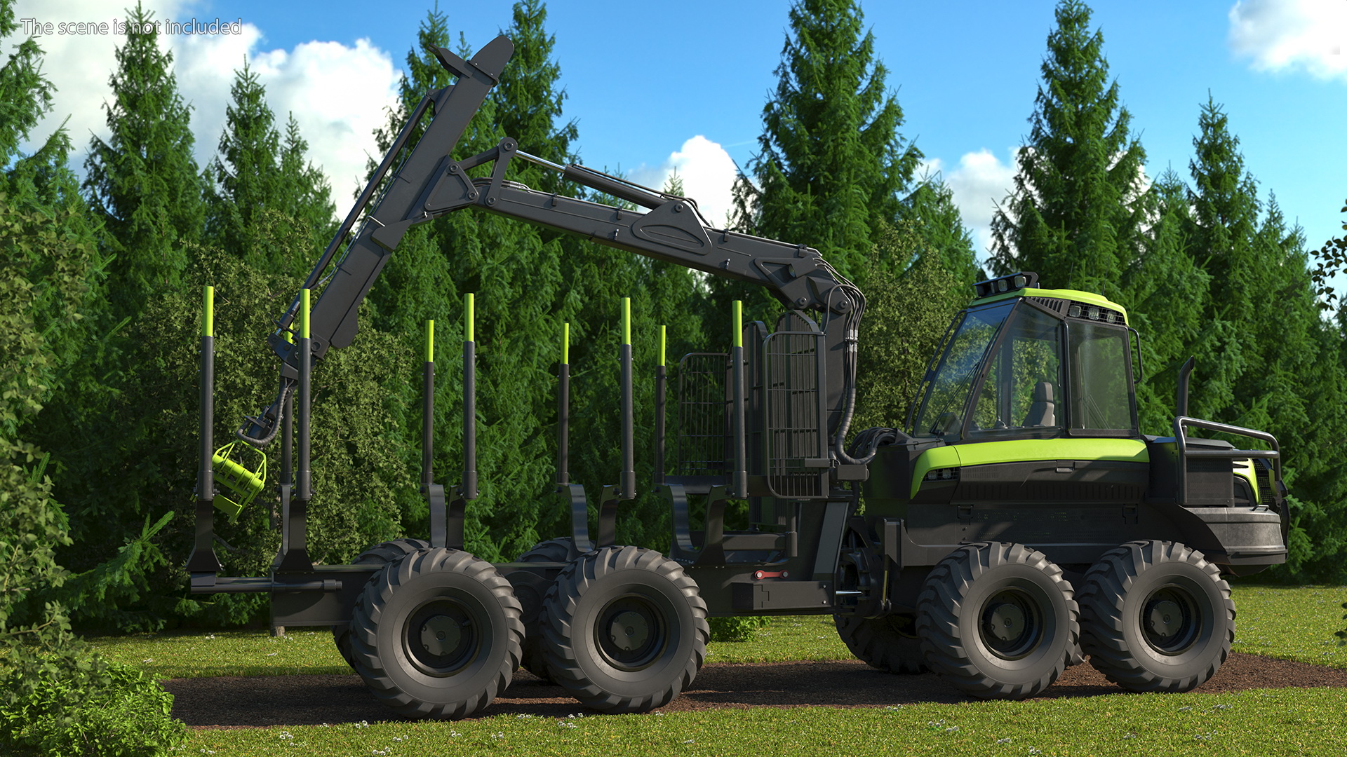 3D Forwarder Forestry Vehicle Rigged model