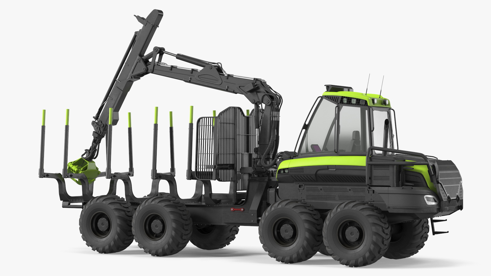 3D Forwarder Forestry Vehicle Rigged model