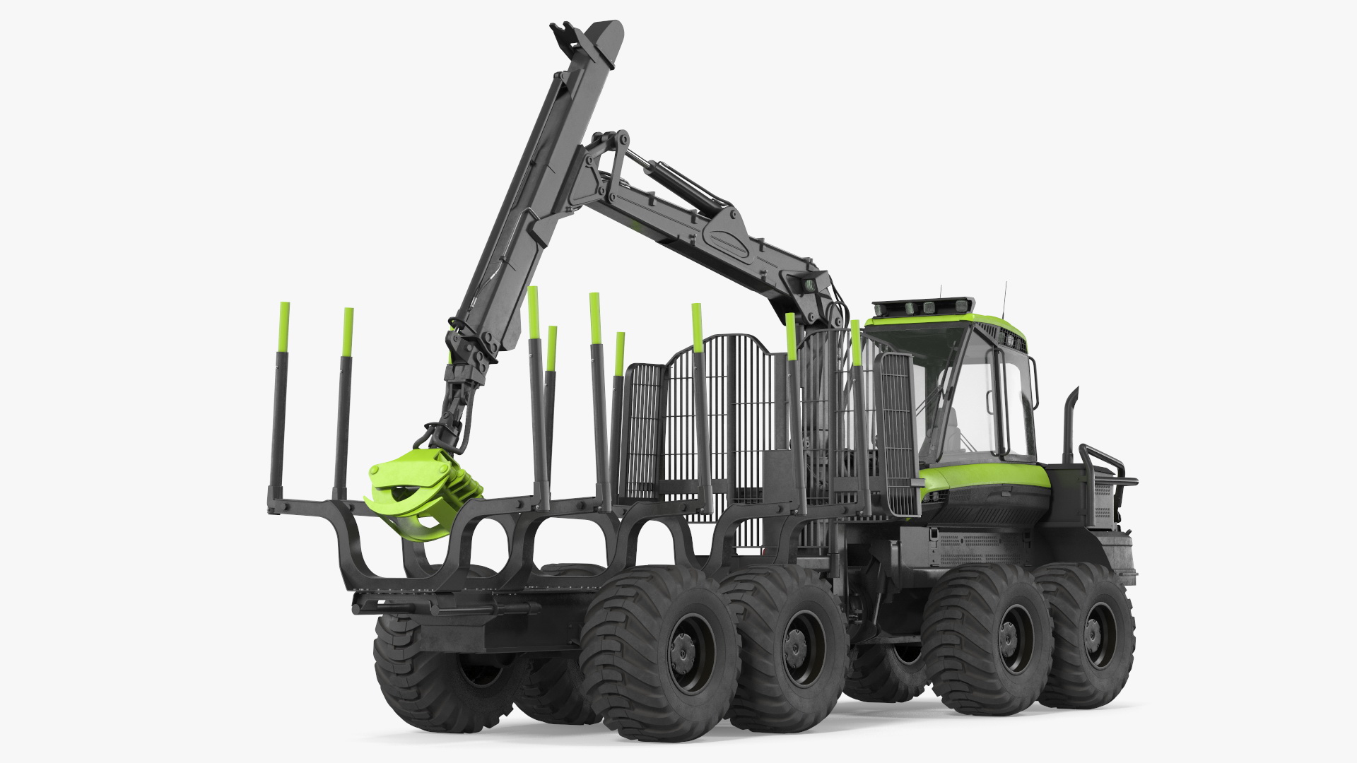 3D Forwarder Forestry Vehicle Rigged model