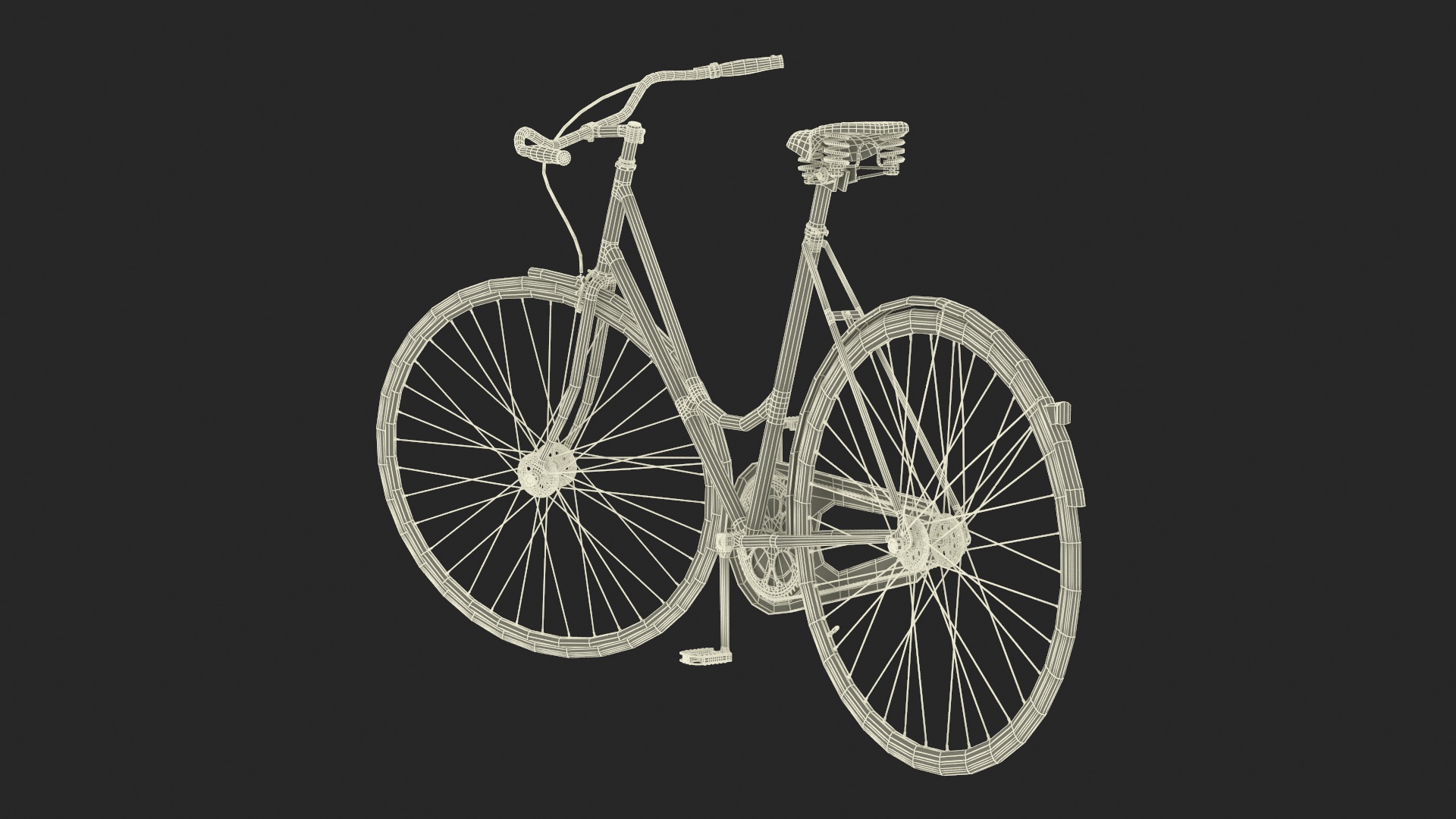 3D Vintage City Bicycle Rigged for Cinema 4D