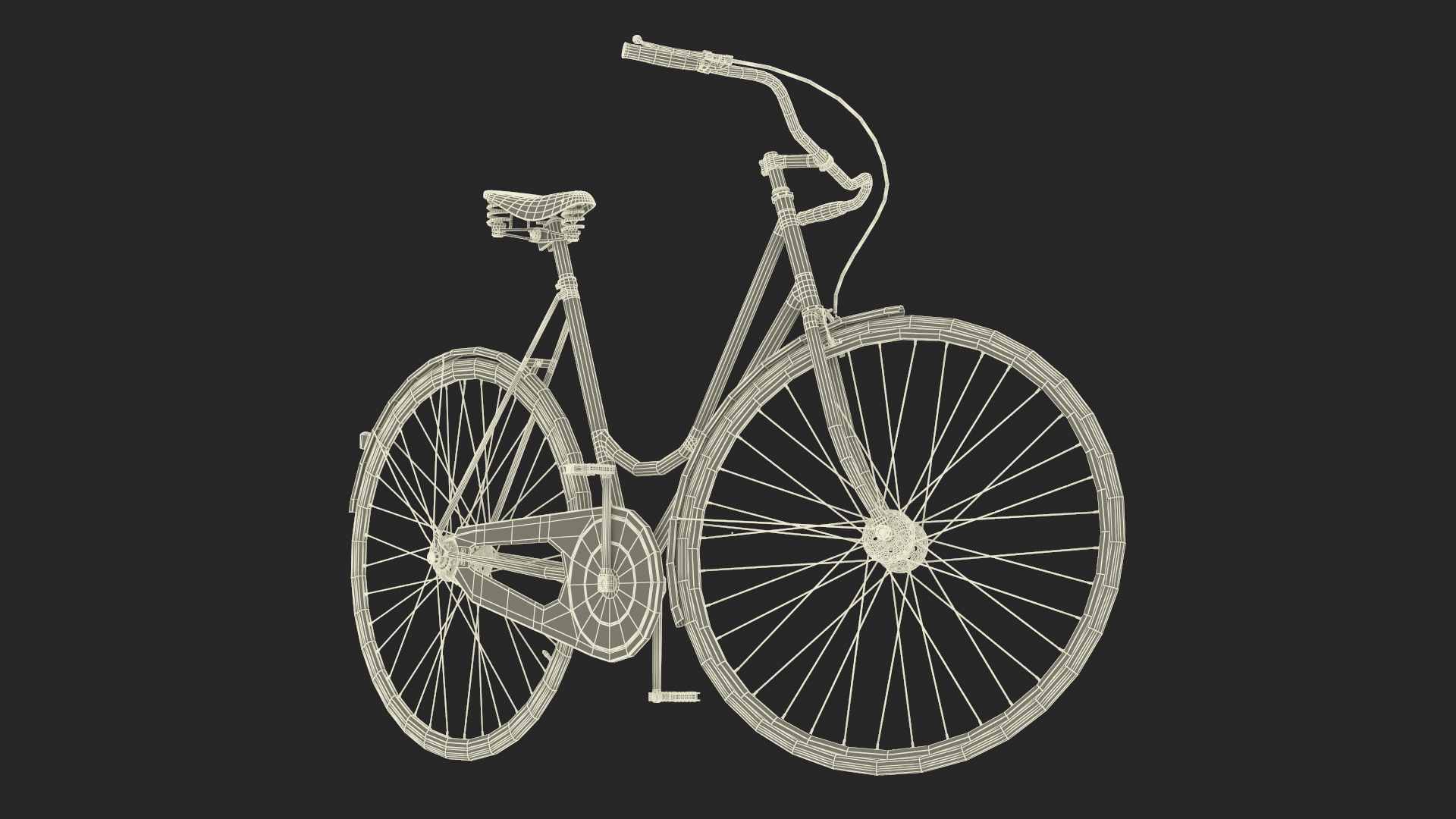 3D Vintage City Bicycle Rigged for Cinema 4D