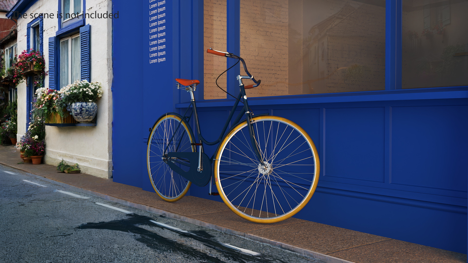 3D Vintage City Bicycle Rigged for Cinema 4D