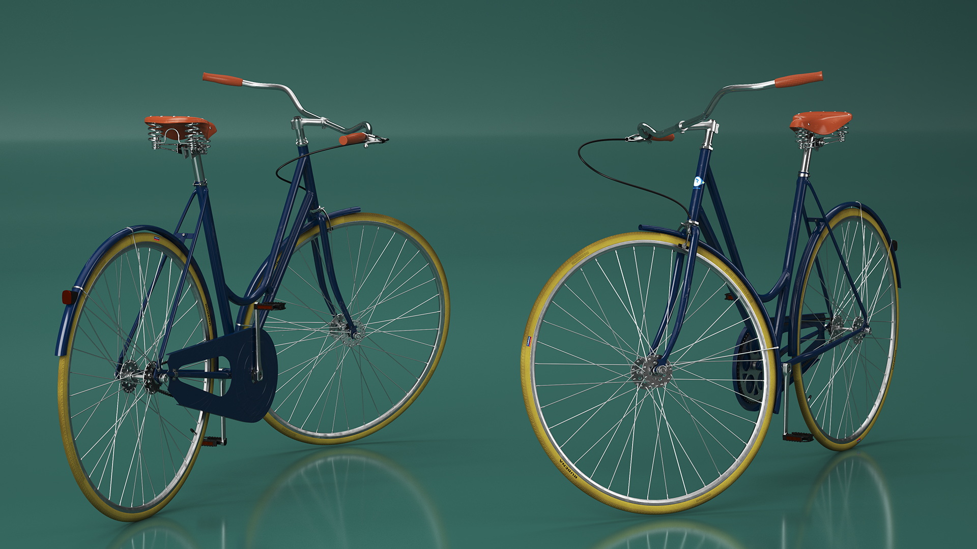 3D Vintage City Bicycle Rigged for Cinema 4D