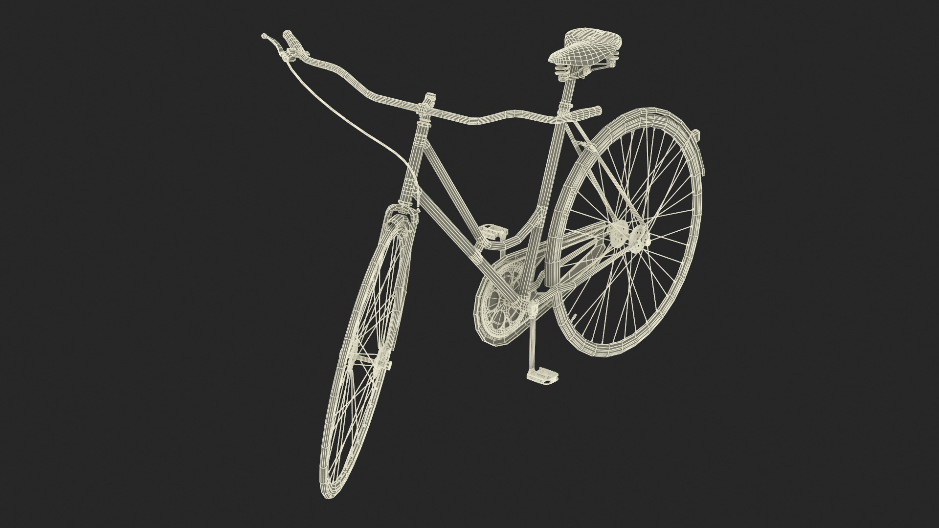 3D Vintage City Bicycle Rigged for Cinema 4D