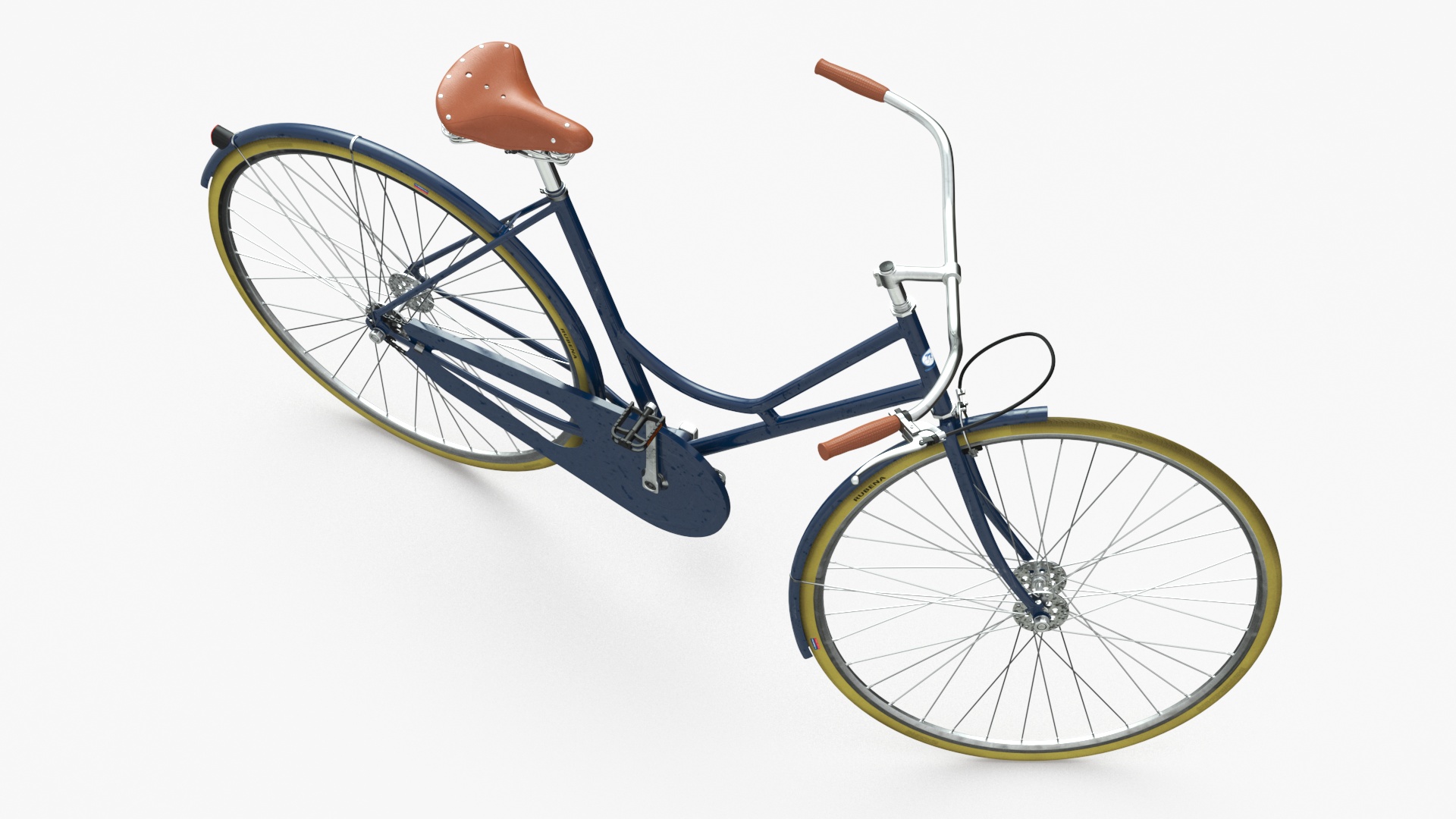 3D Vintage City Bicycle Rigged for Cinema 4D