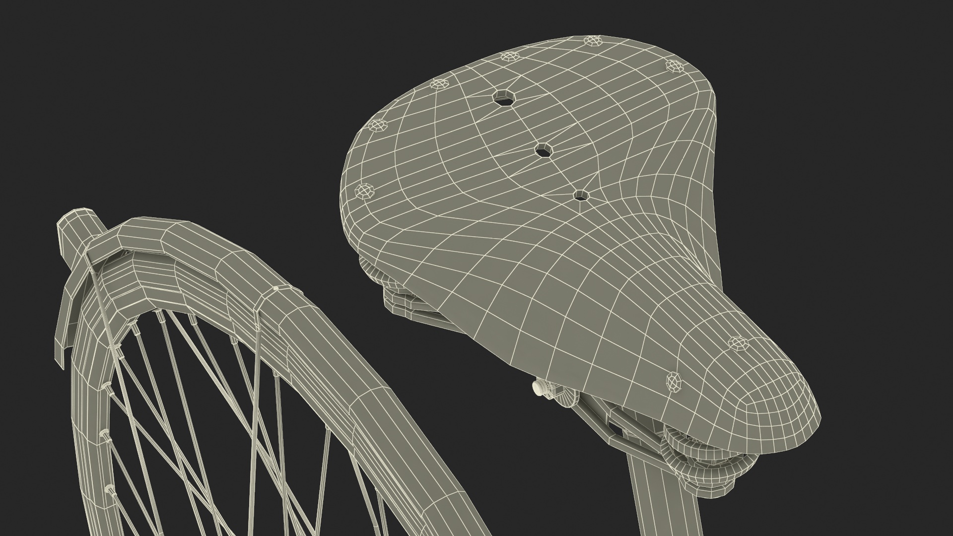 3D Vintage City Bicycle Rigged for Cinema 4D