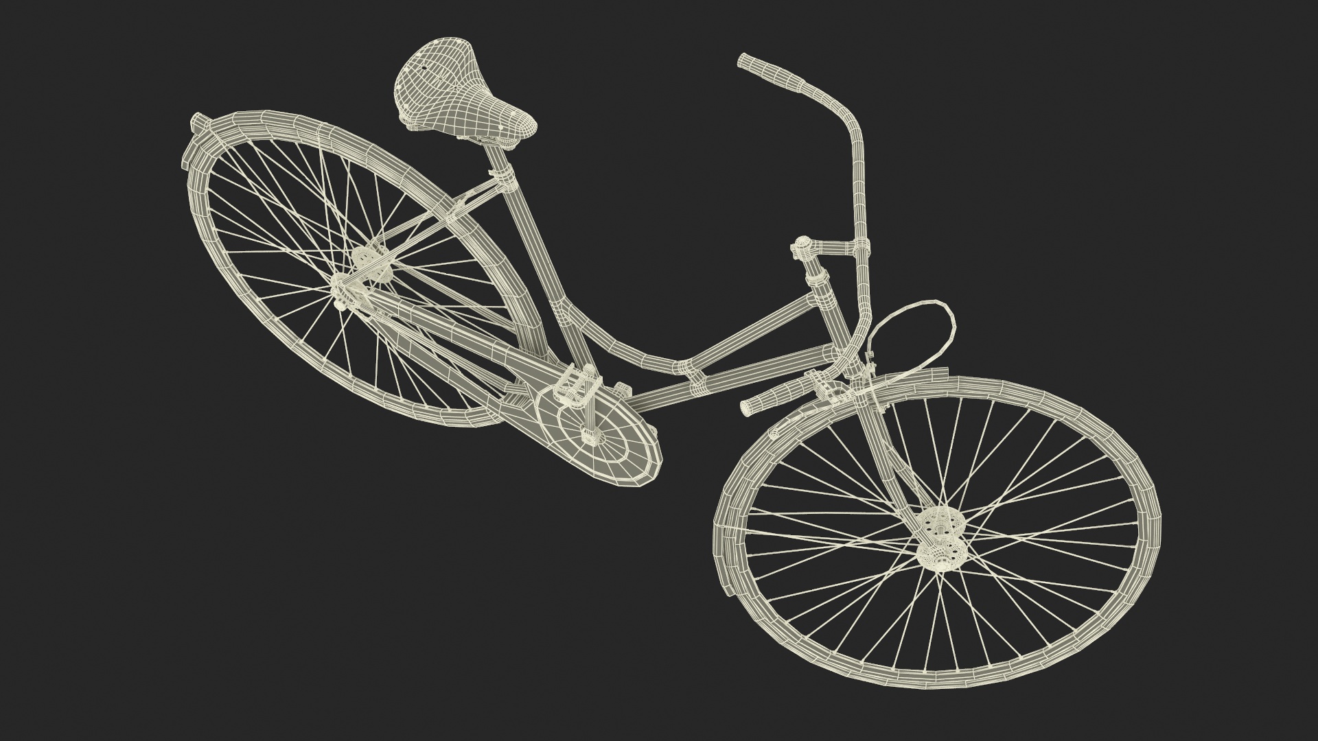 3D Vintage City Bicycle Rigged for Cinema 4D