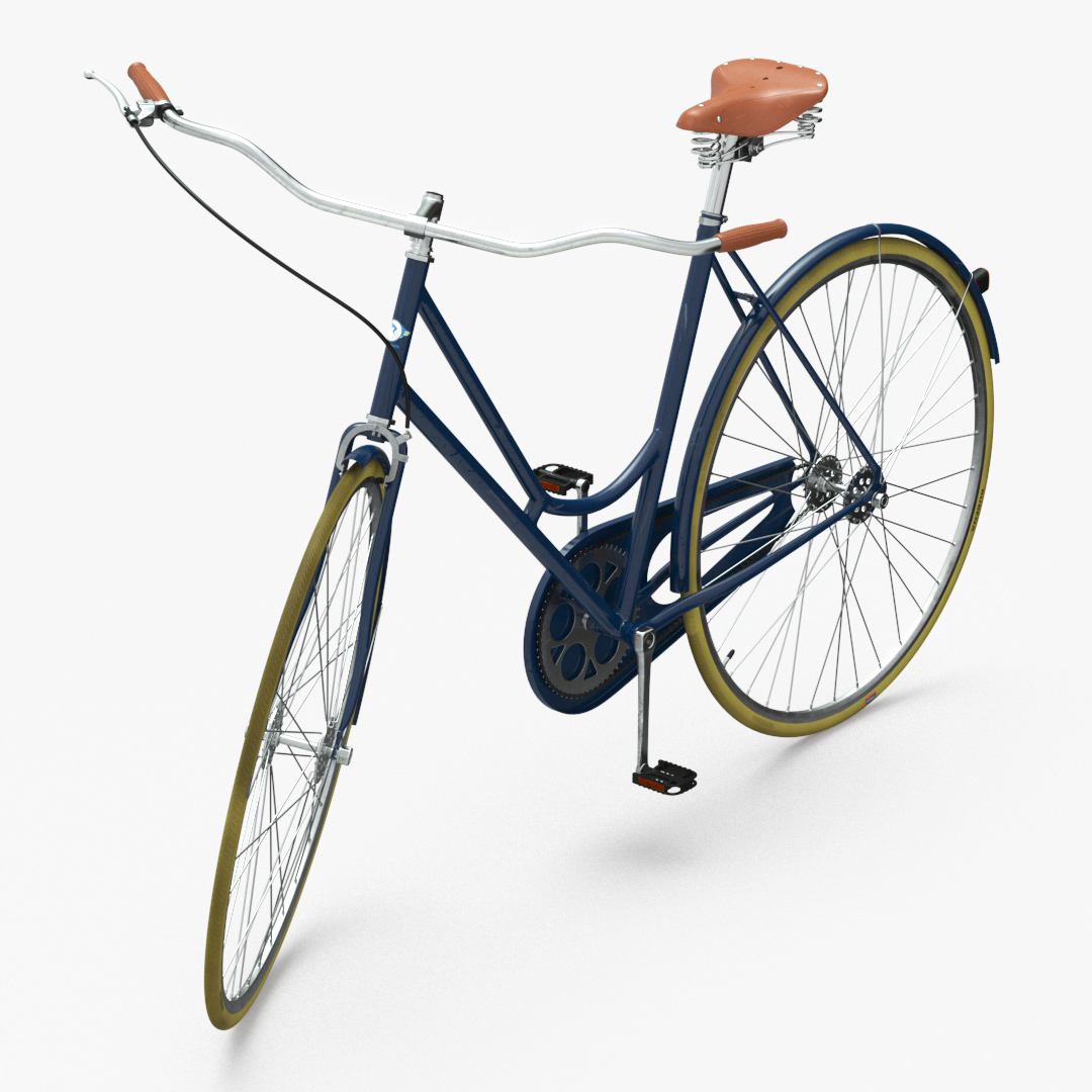 3D Vintage City Bicycle Rigged for Cinema 4D