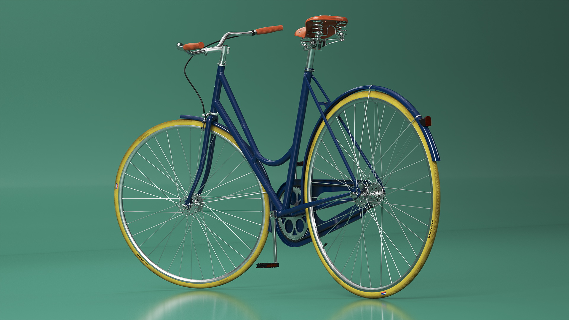 3D Vintage City Bicycle Rigged for Cinema 4D