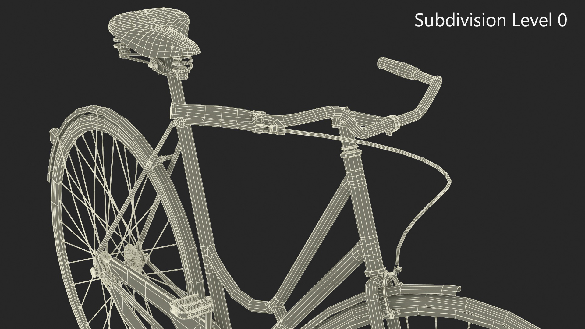 3D Vintage City Bicycle Rigged for Cinema 4D