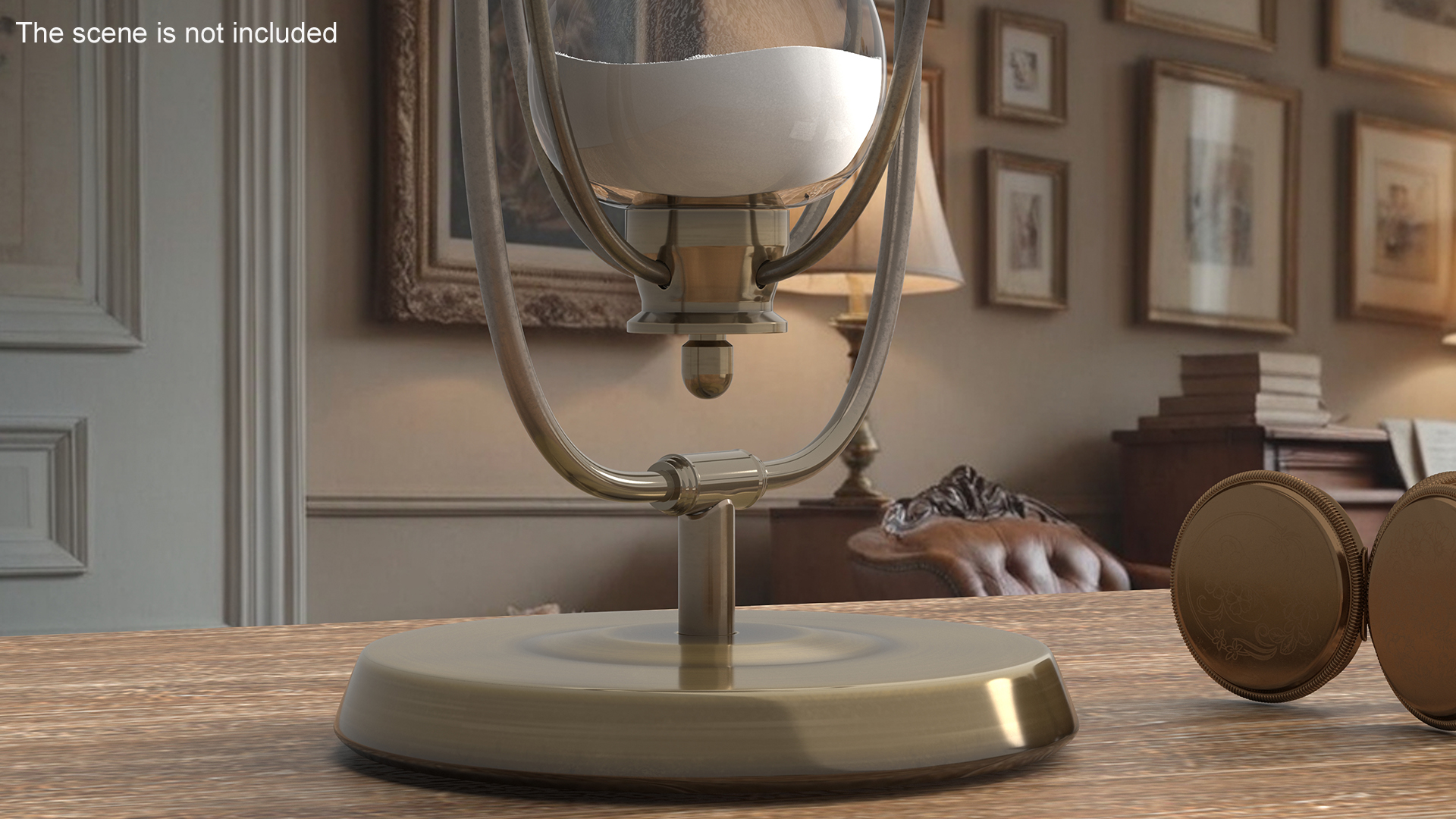 Vintage Sand Clock Brass 3D model