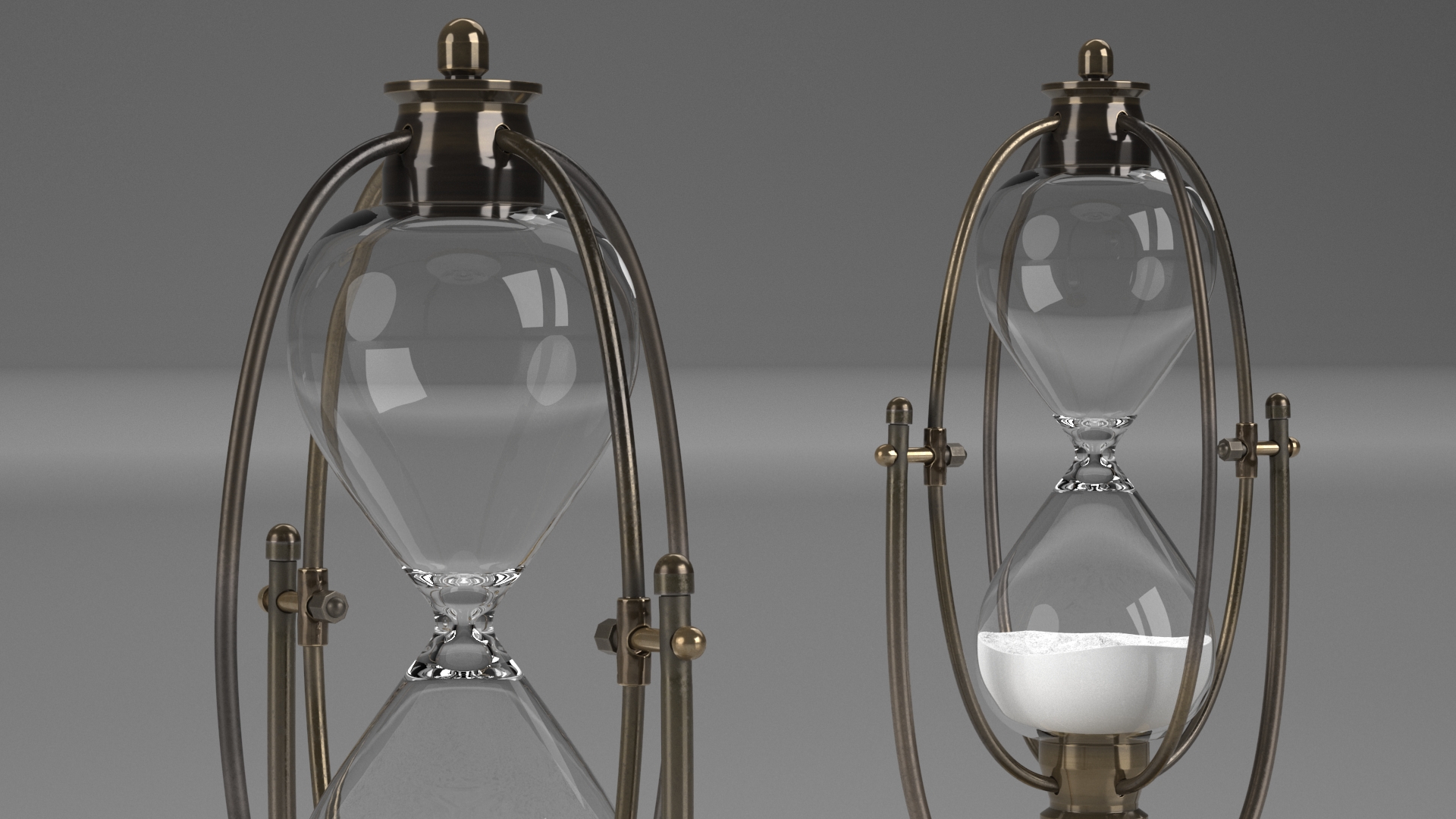 Vintage Sand Clock Brass 3D model