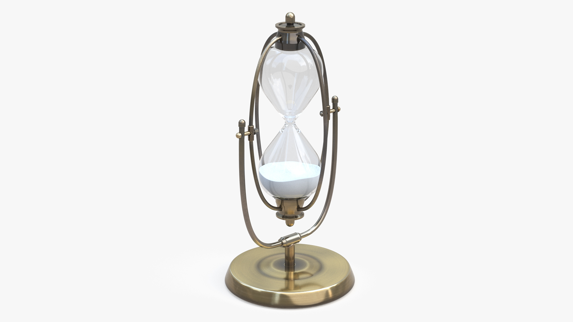 Vintage Sand Clock Brass 3D model