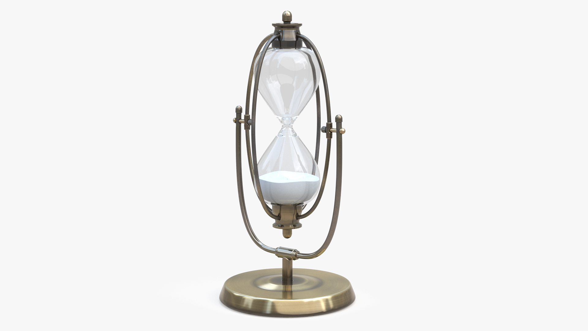 Vintage Sand Clock Brass 3D model