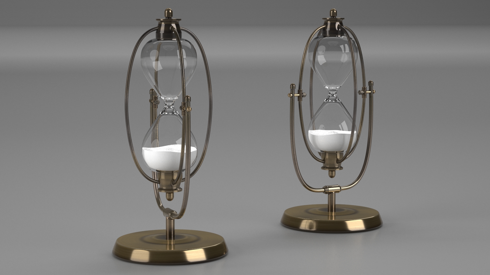 Vintage Sand Clock Brass 3D model