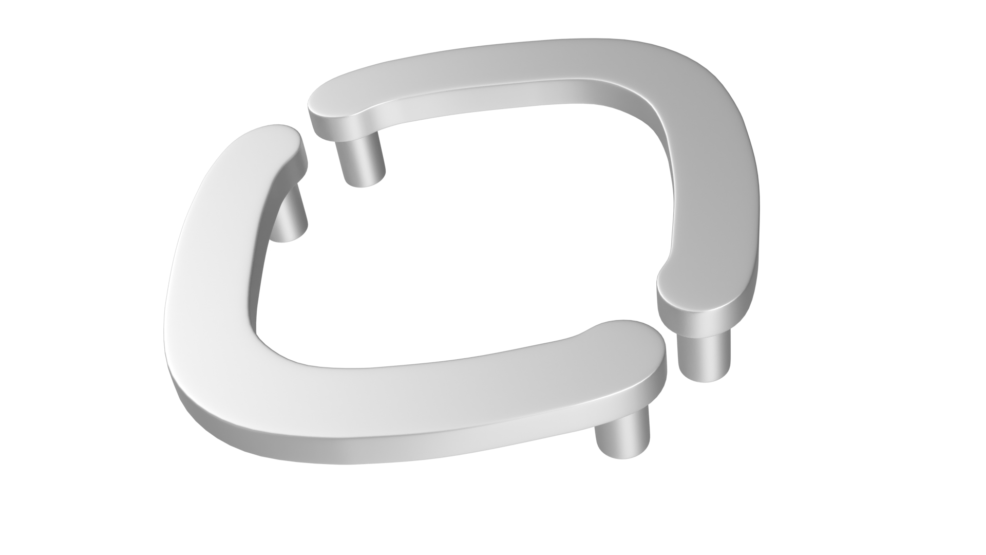 3D model Door Handles Flat Corner Metal