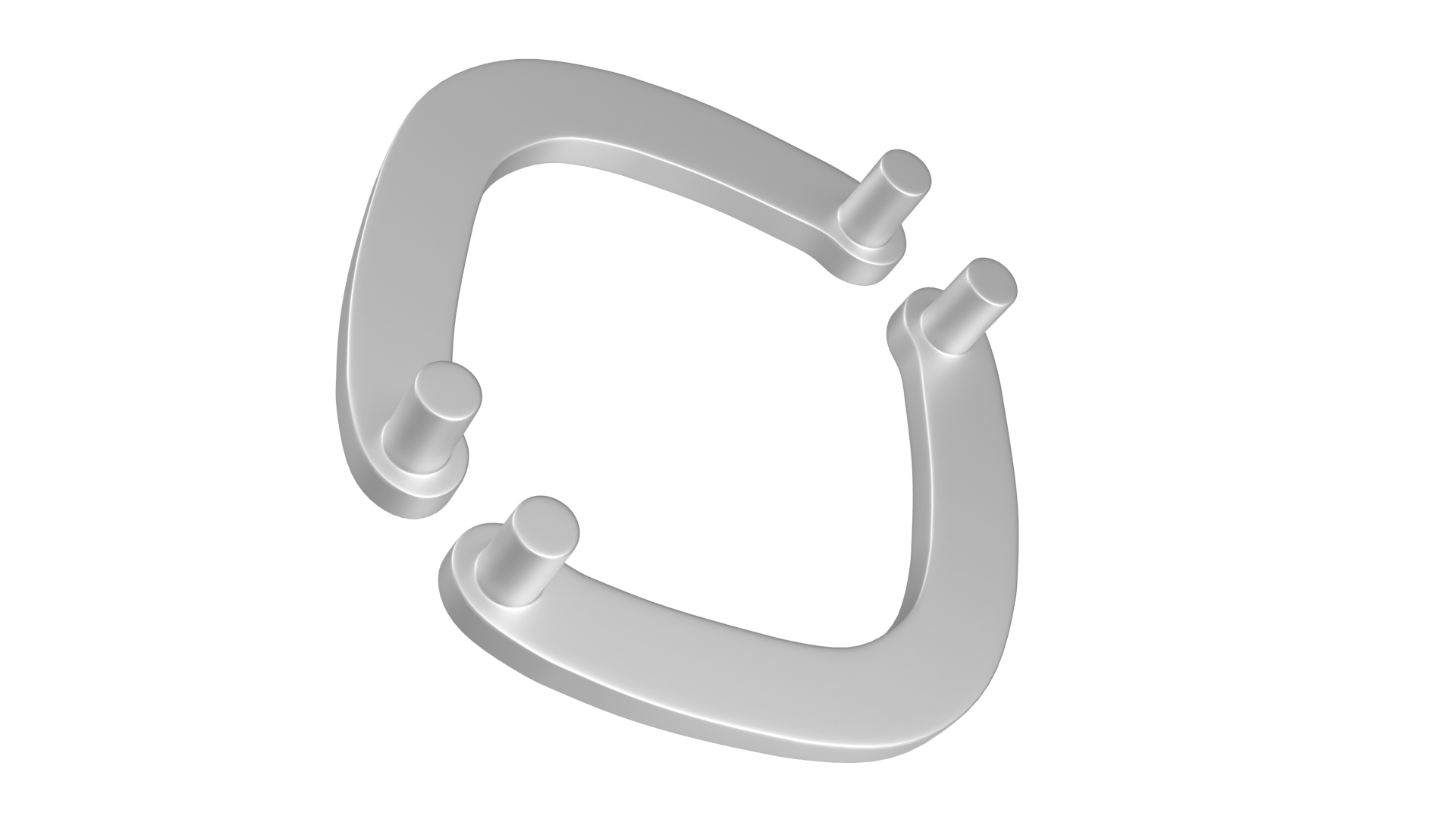 3D model Door Handles Flat Corner Metal