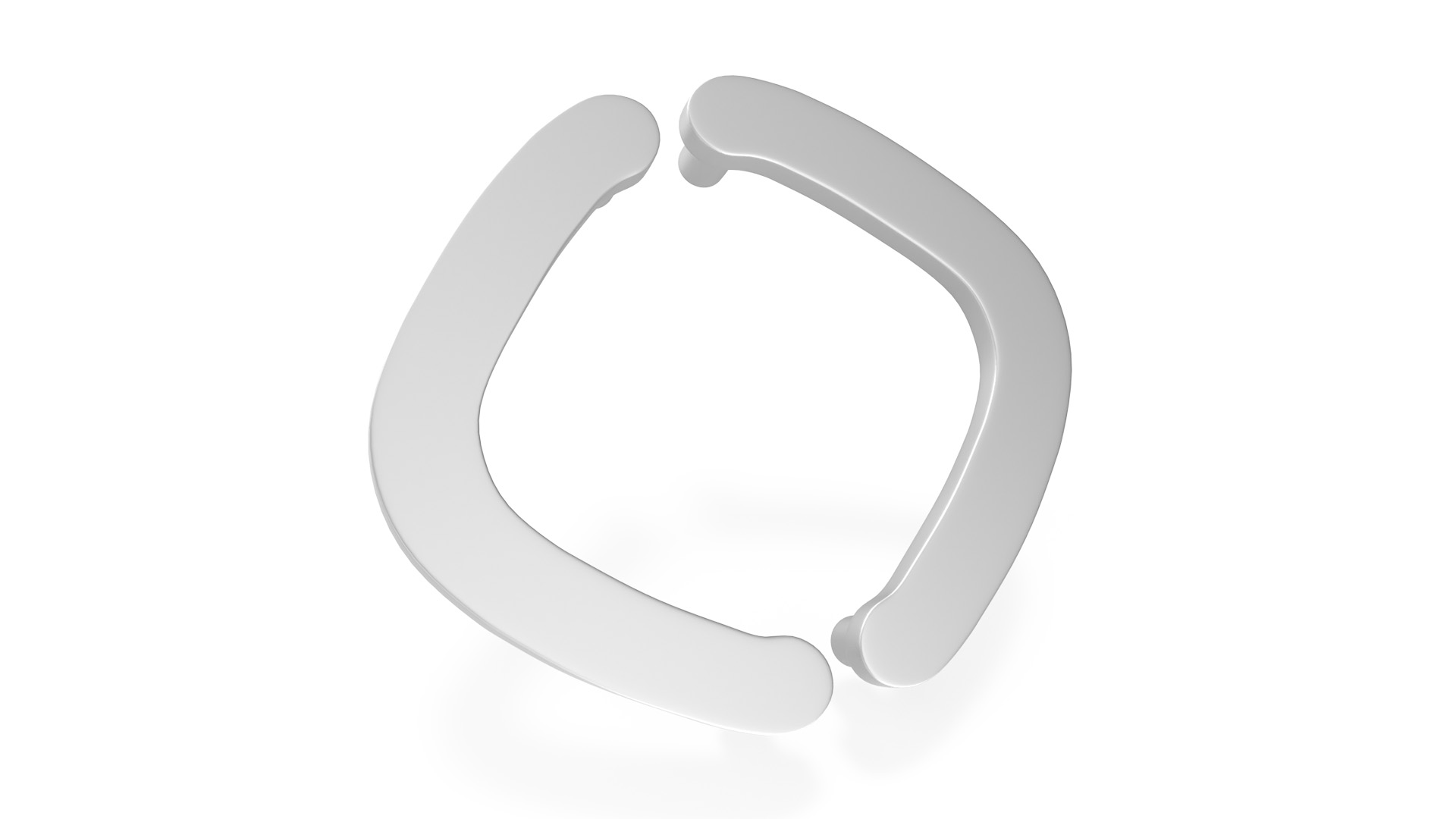 3D model Door Handles Flat Corner Metal