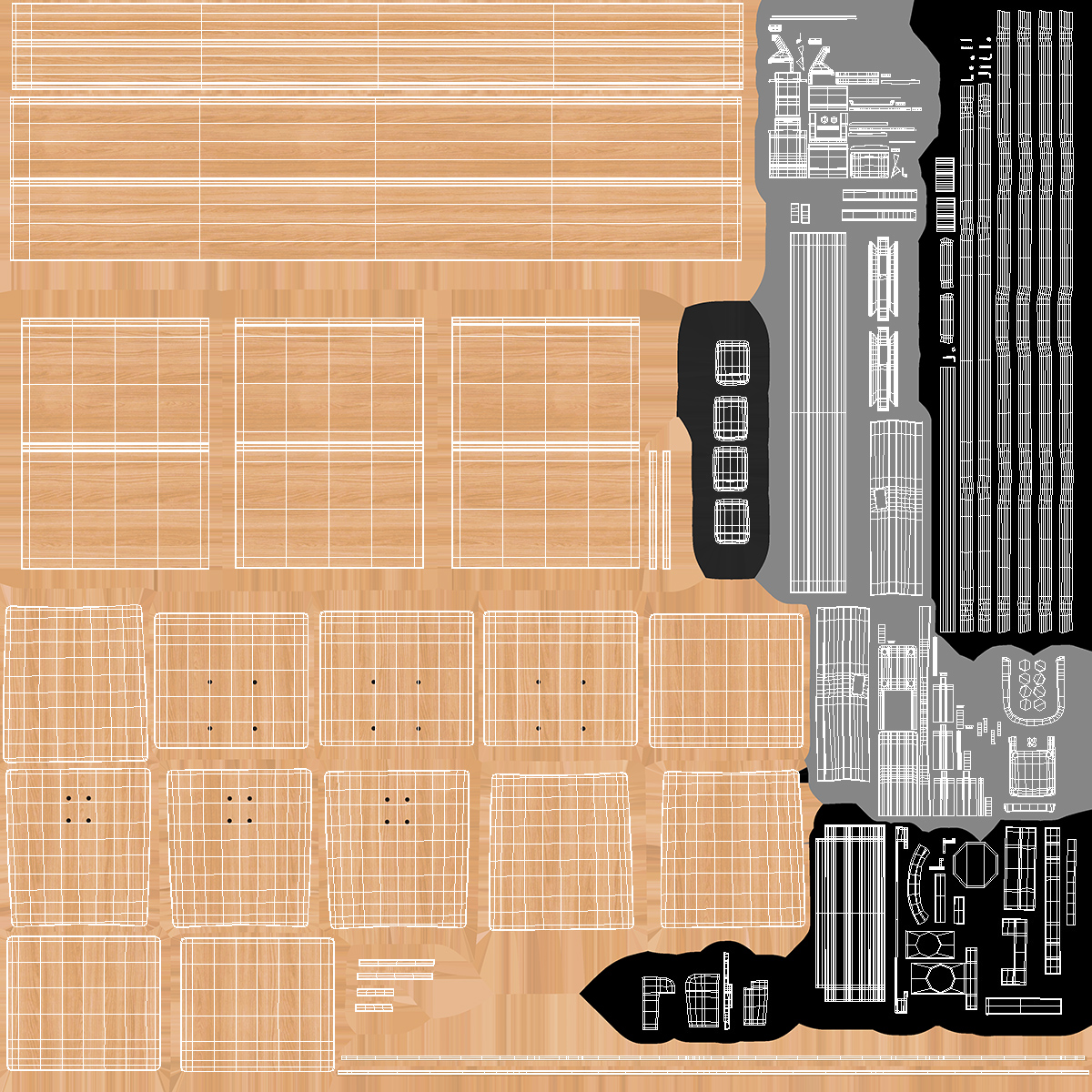 University Seating System For Three Places 3D