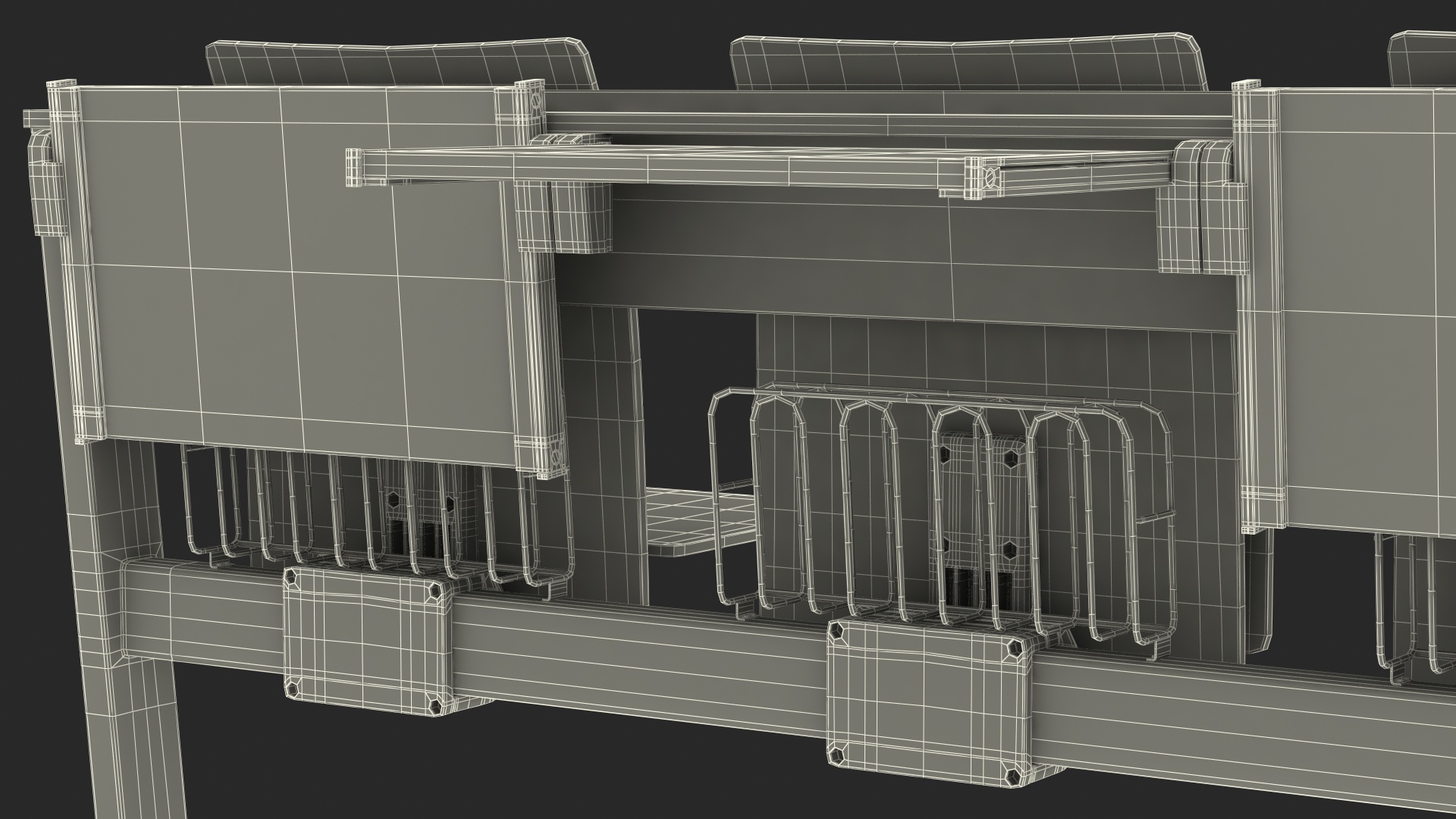 University Seating System For Three Places 3D