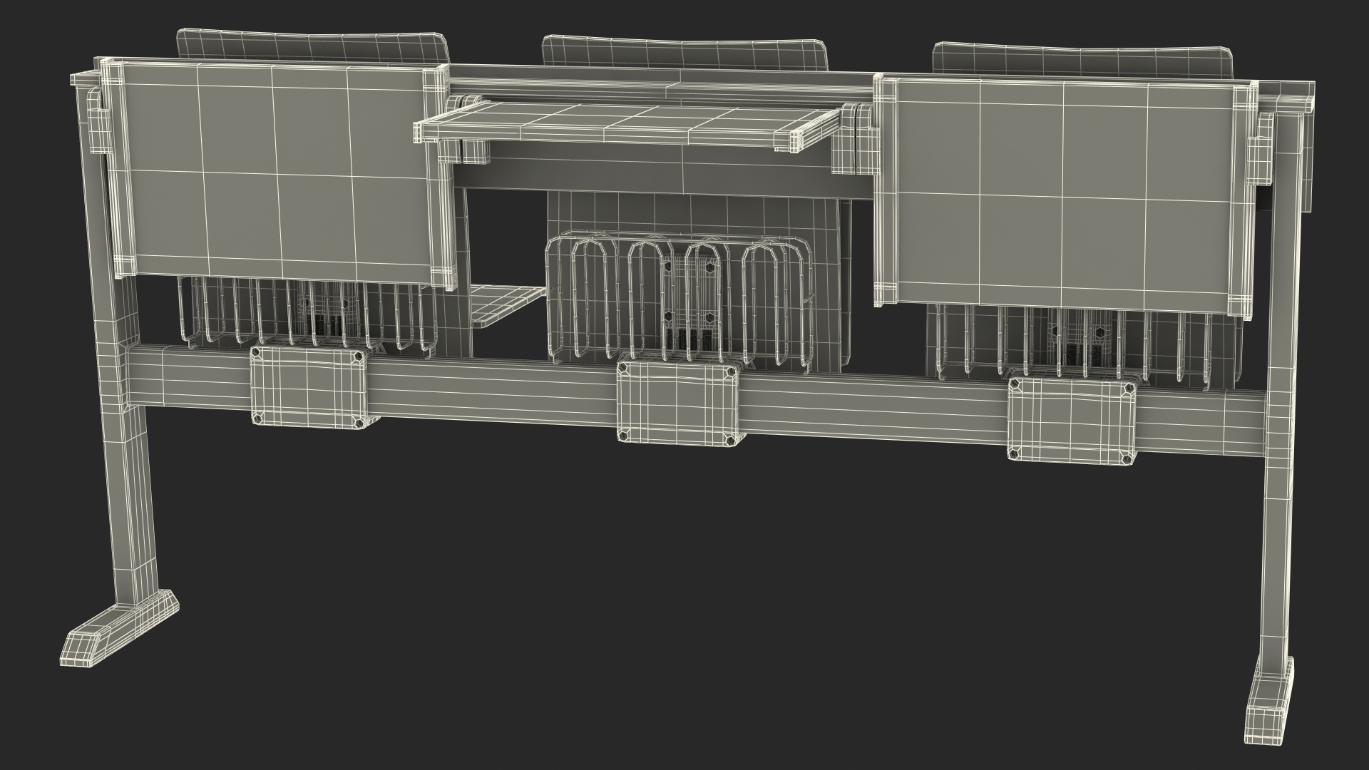University Seating System For Three Places 3D