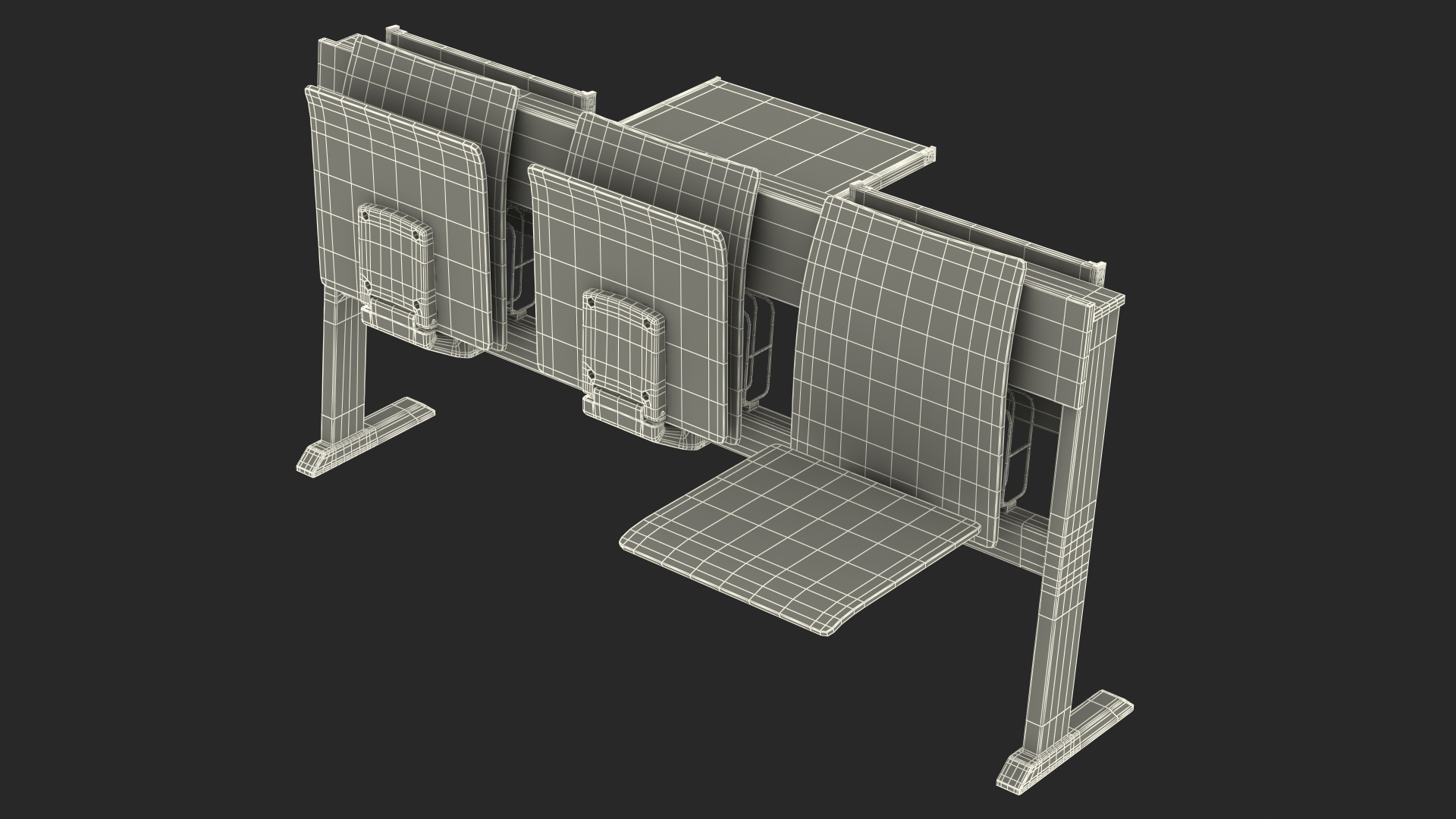 University Seating System For Three Places 3D