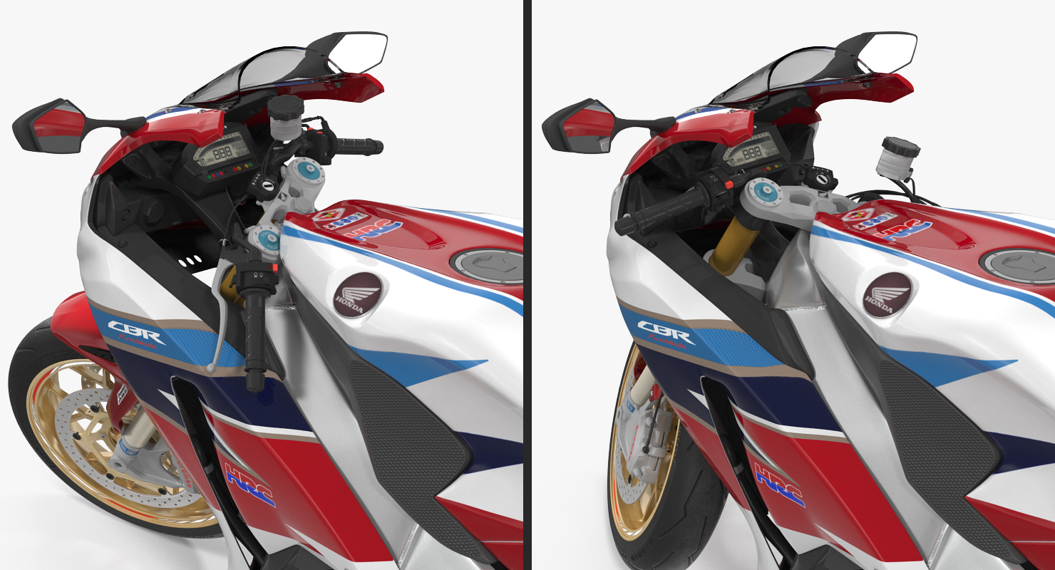 3D Honda CBR 1000RR Fireblade 2016 Rigged model