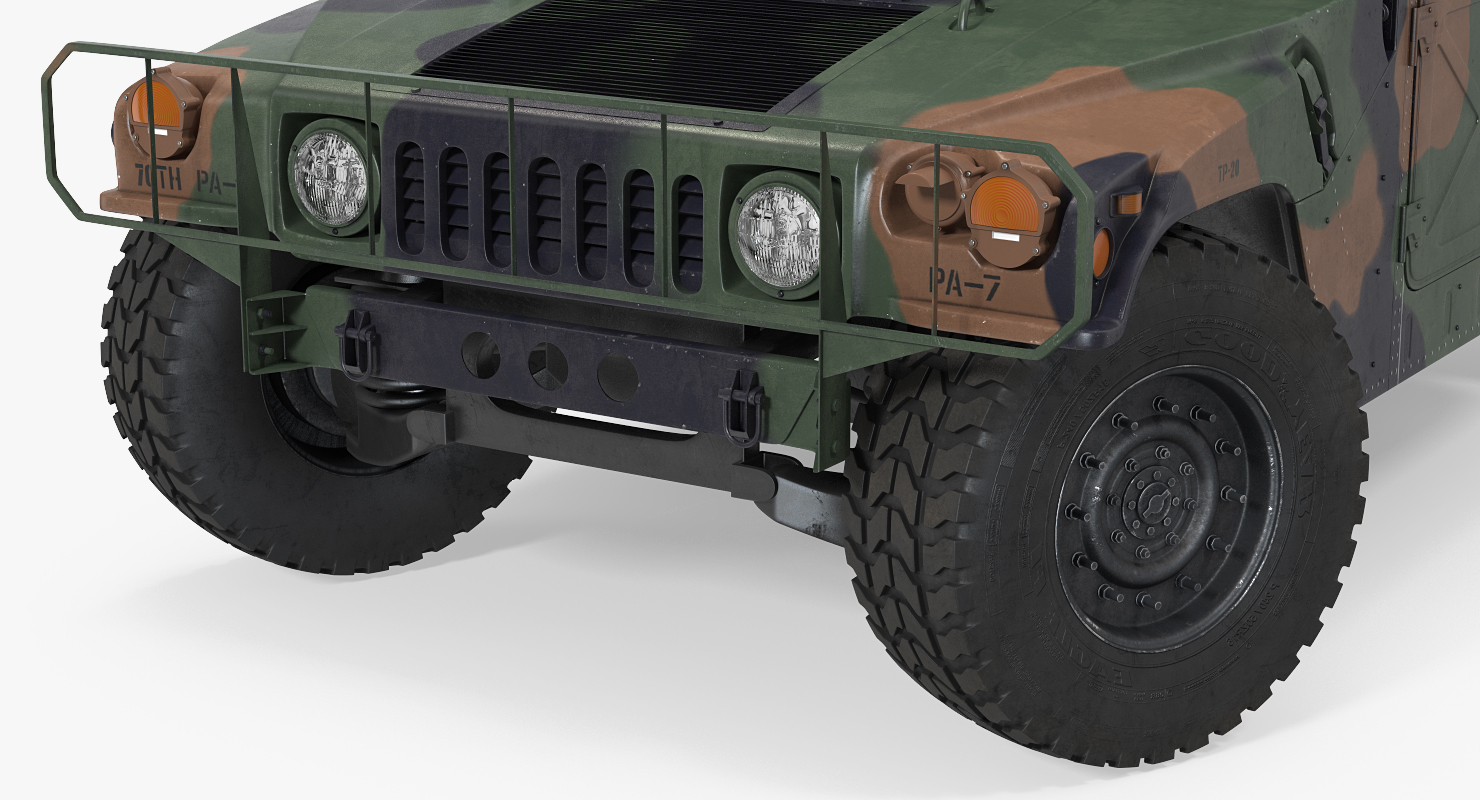3D Mini Ambulance Military Car HMMWV m996 Camo model