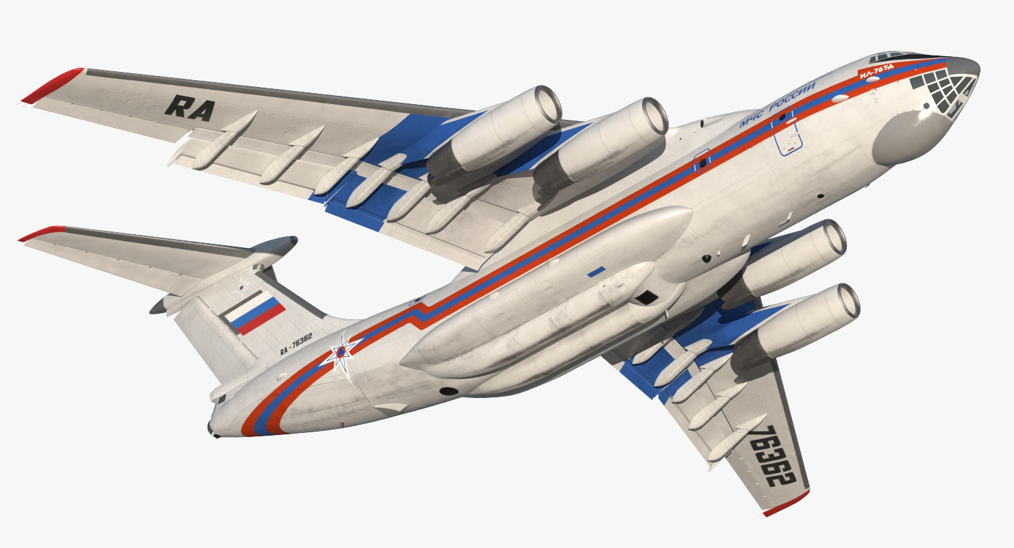 Ilyushin Il 76 Emergency Russian Air Force Rigged 3D model