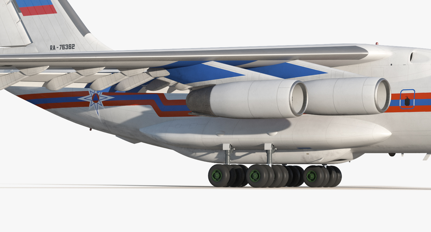 Ilyushin Il 76 Emergency Russian Air Force Rigged 3D model