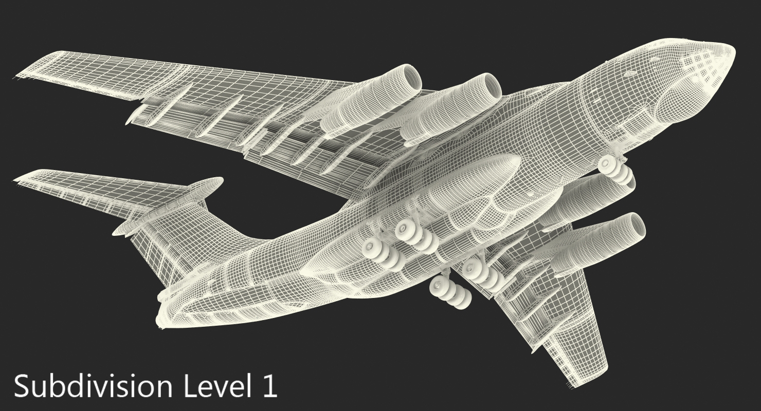 Ilyushin Il 76 Emergency Russian Air Force Rigged 3D model