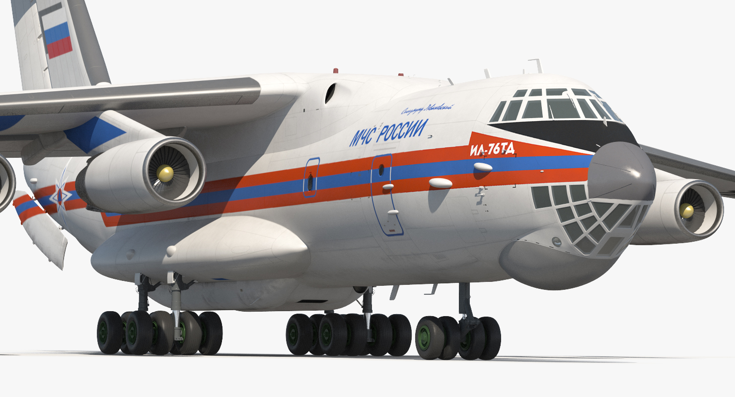 Ilyushin Il 76 Emergency Russian Air Force Rigged 3D model